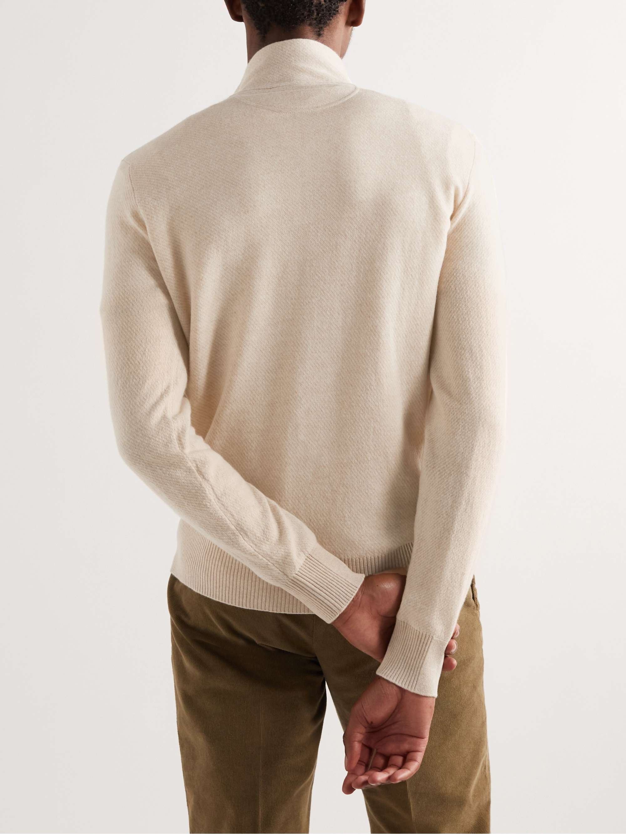 Slim-Fit Cashmere Half-Zip Sweater view