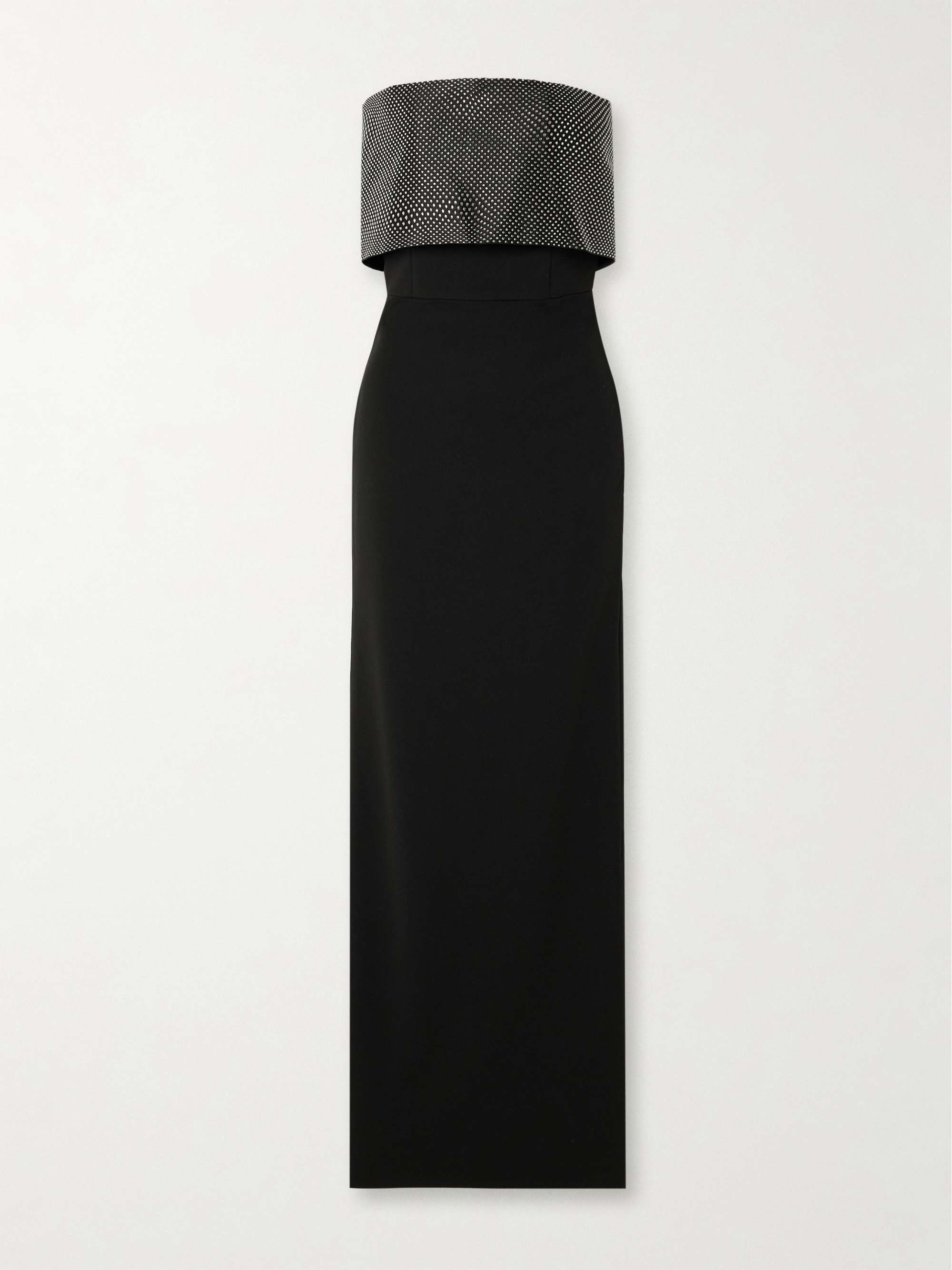 Brandi strapless layered crystal-embellished satin-twill trimmed stretch-cady gown view