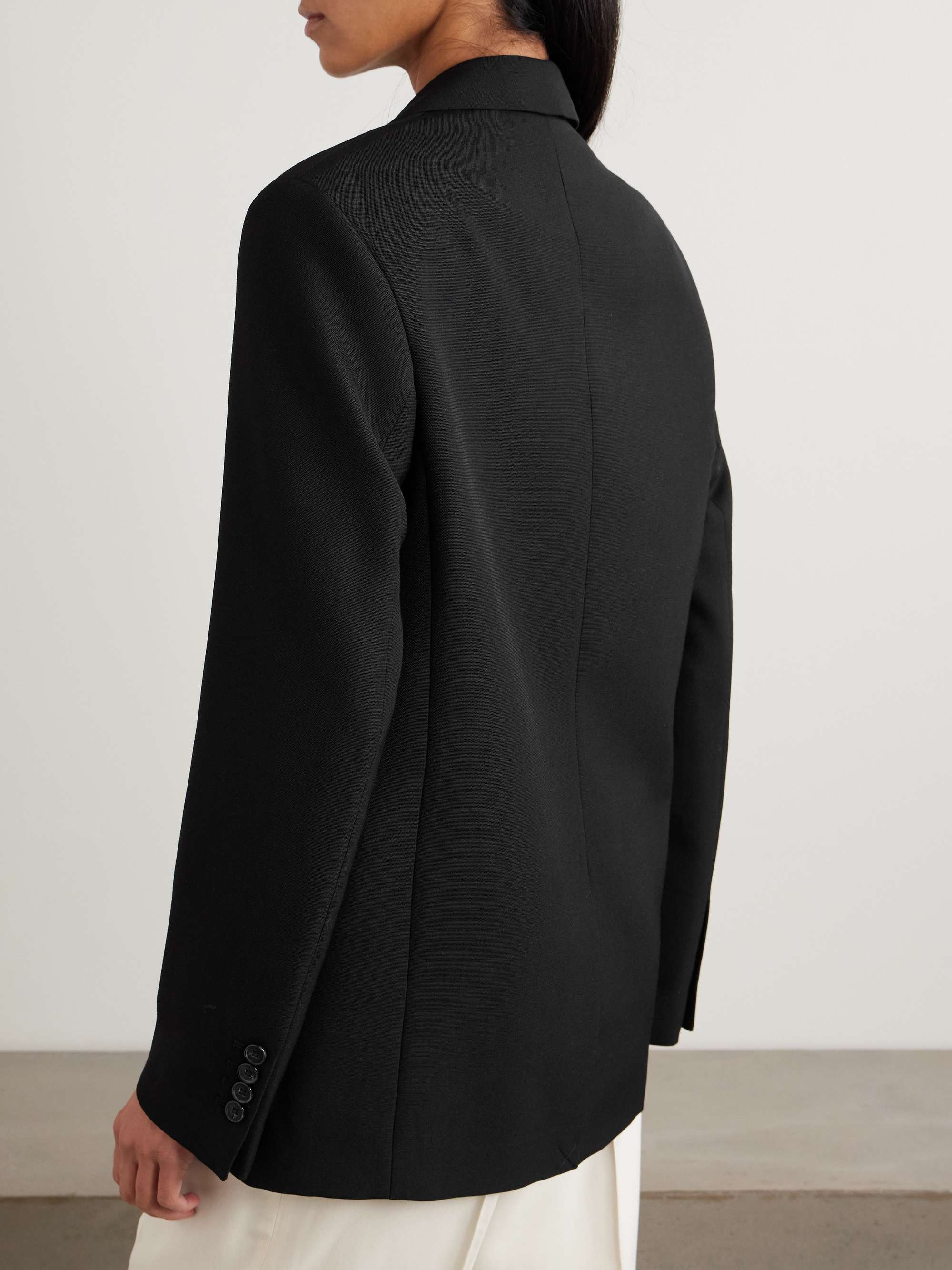 Oversized recycled grain de poudre blazer view