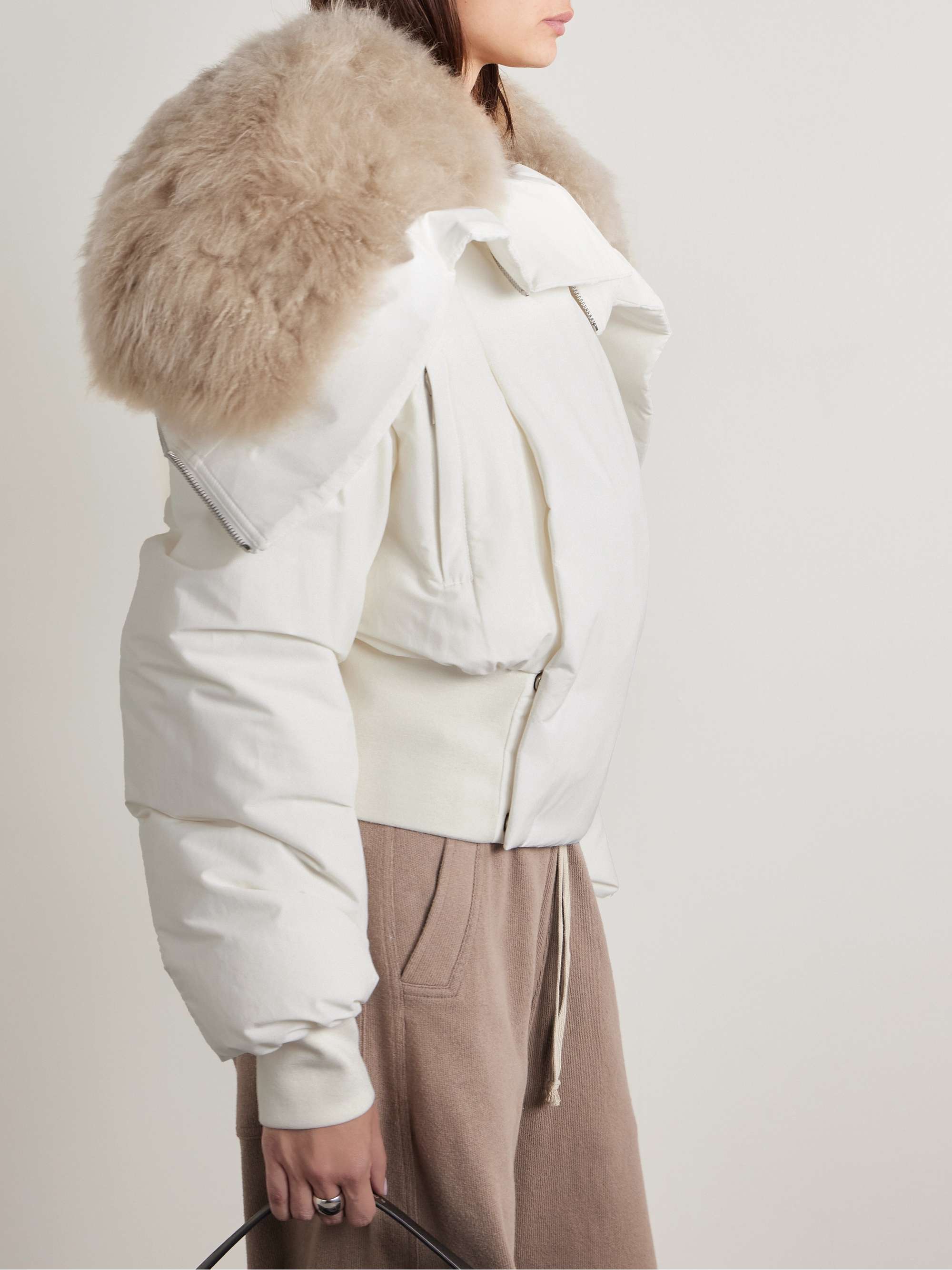 + Moncler Alice hooded shearling-trimmed quilted shell down jacket view