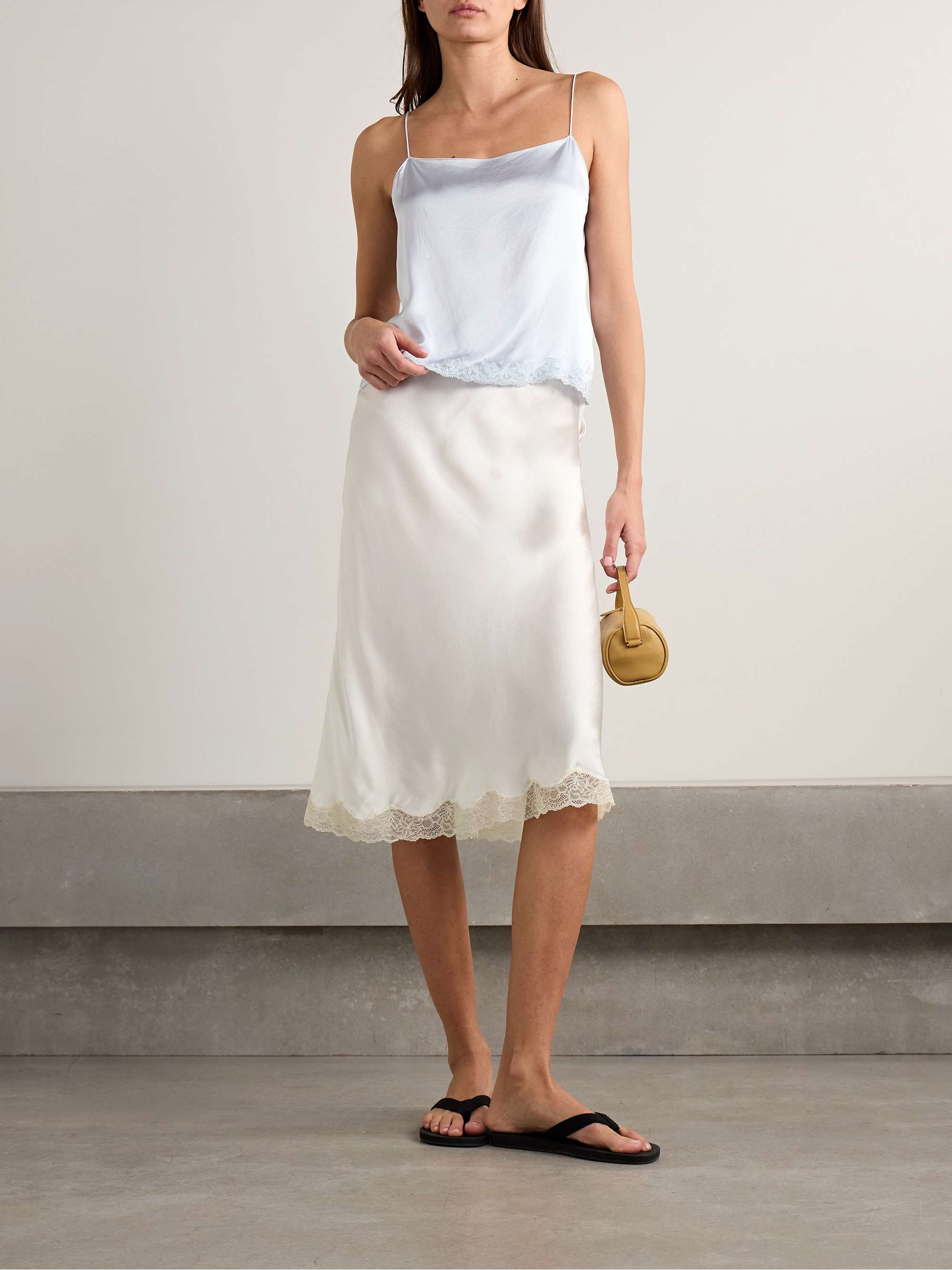 Irene lace-trimmed silk-charmeuse skirt view