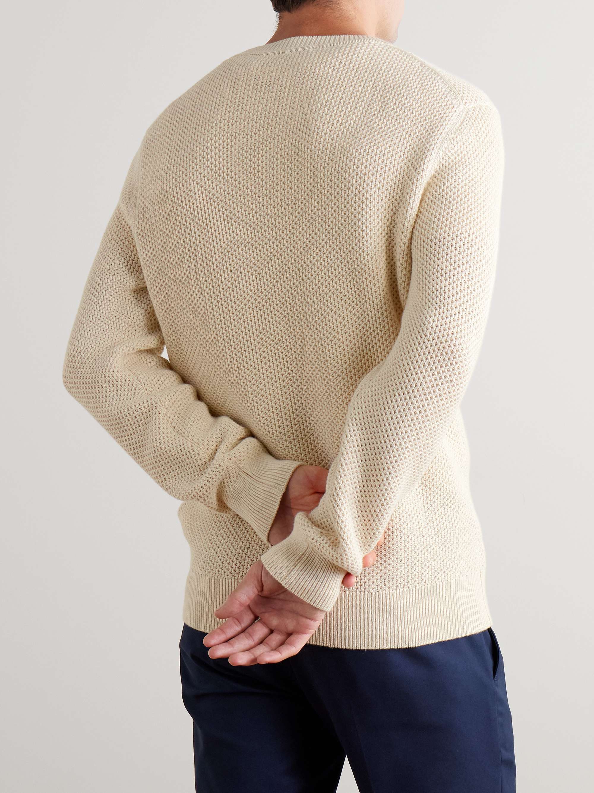 Honeycomb-Knit Cotton Sweater view
