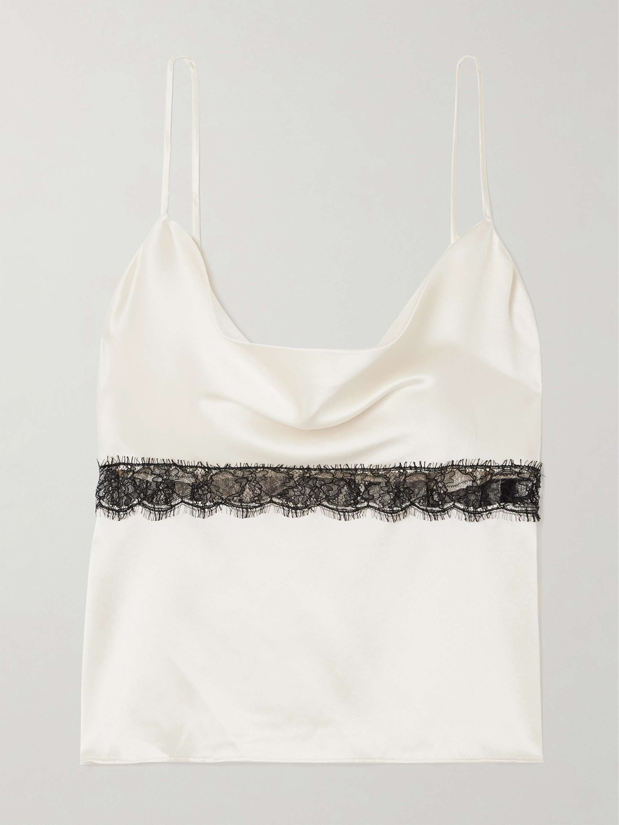Lace-trimmed silk-charmeuse camisole view