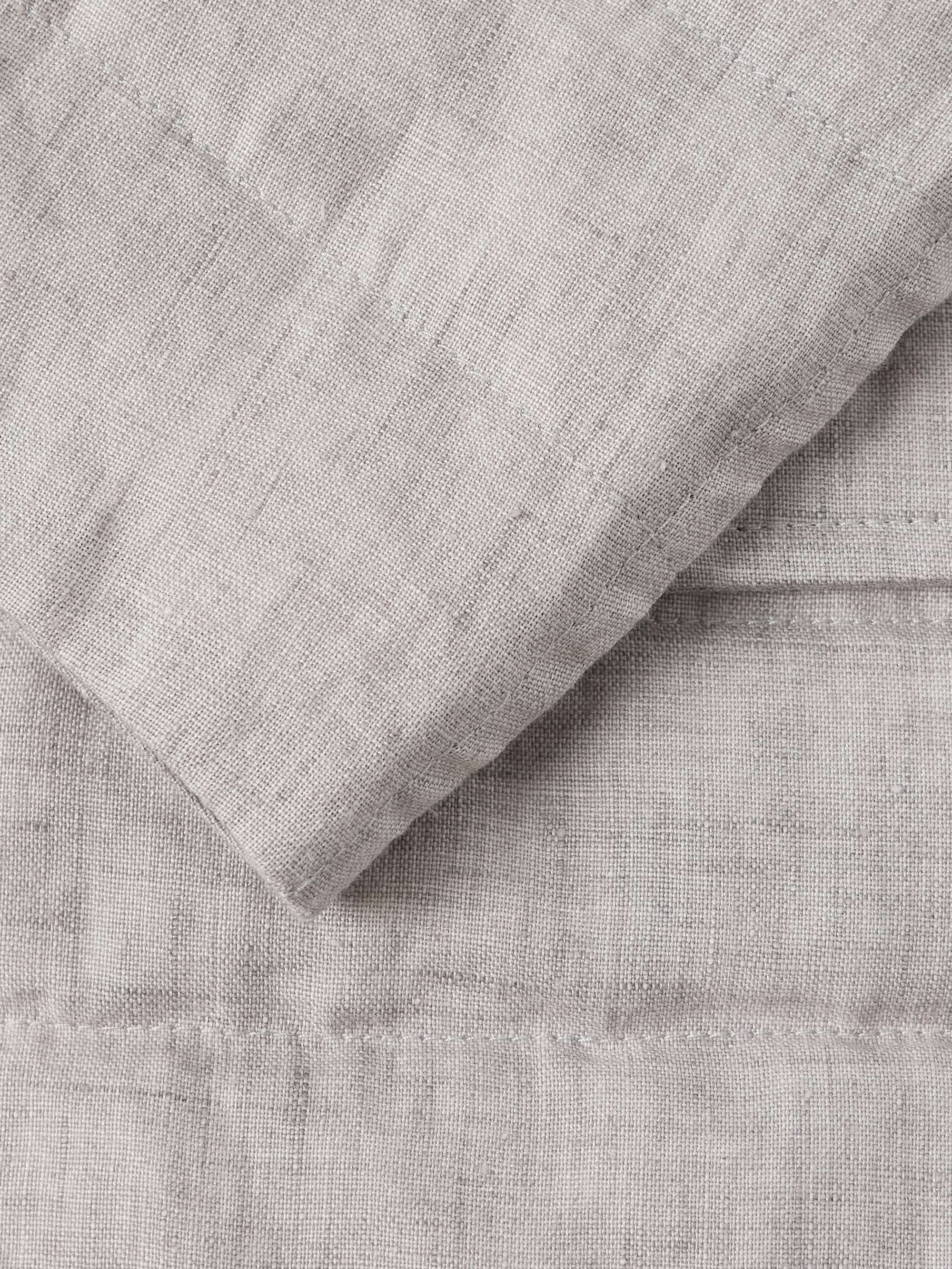 Slim-Fit Padded Quilted Linen Down Blazer view