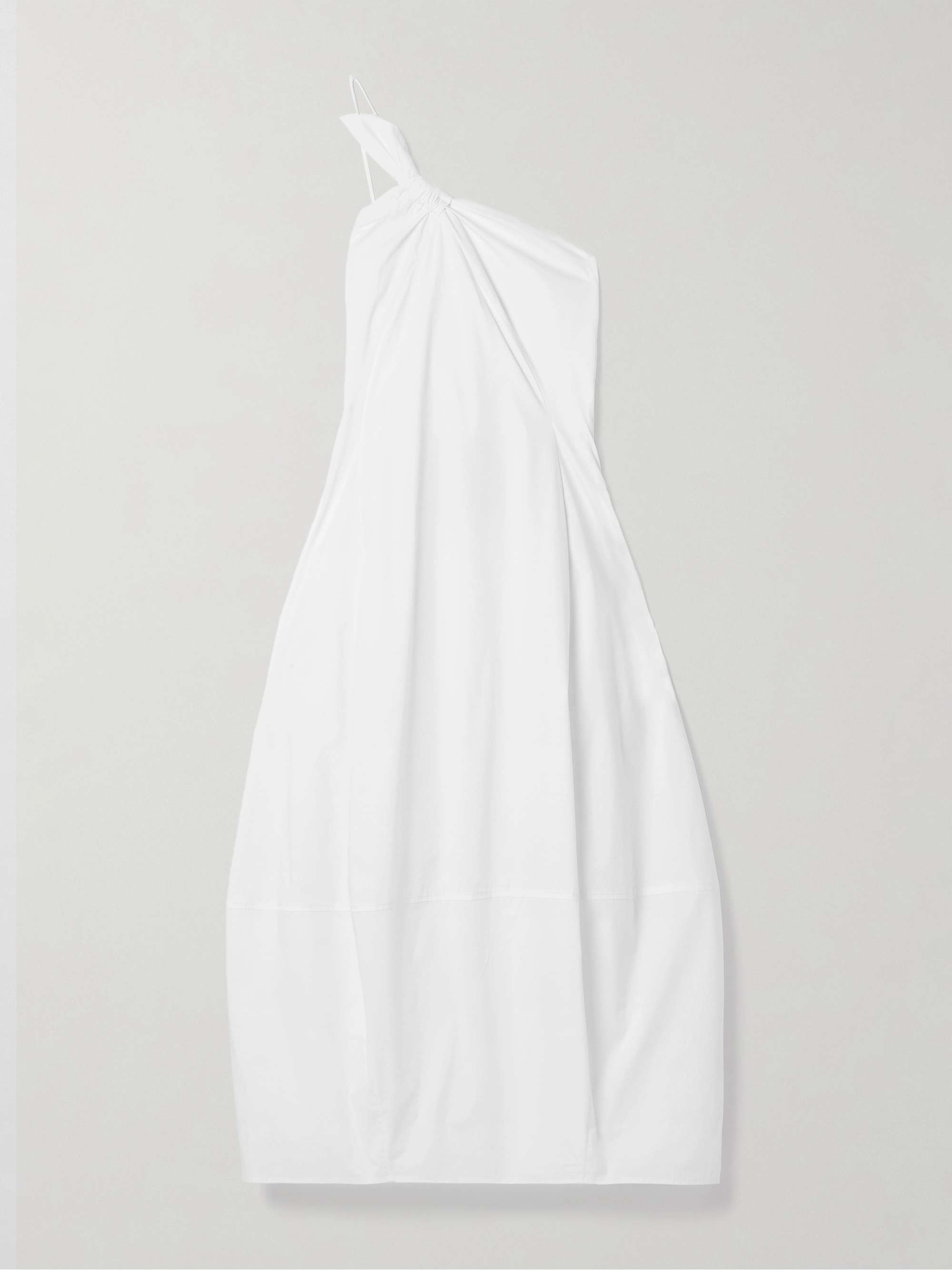 Araceli one-shoulder gathered cotton-blend poplin midi dress view