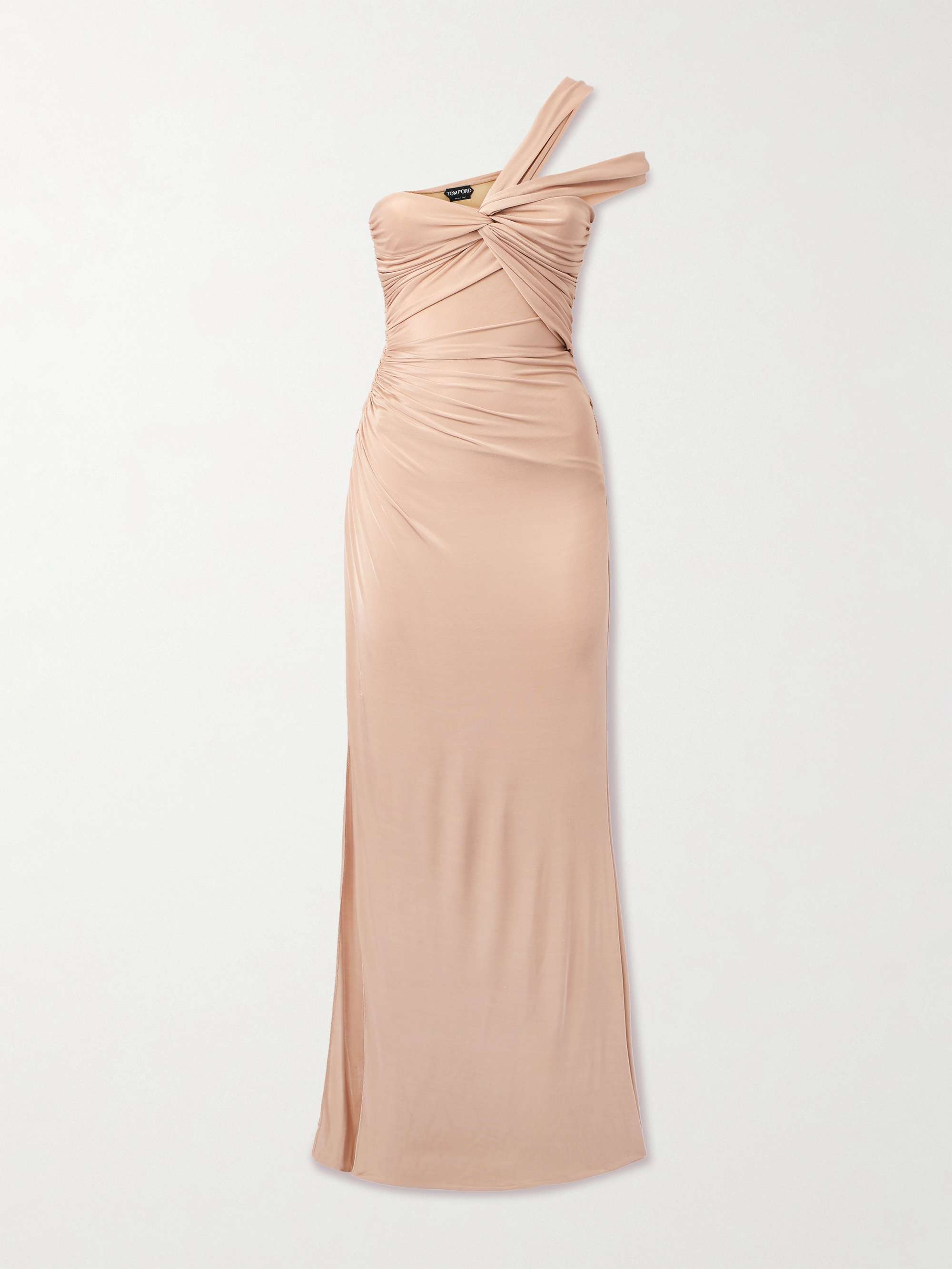 One-shoulder stretch-jersey maxi dress view