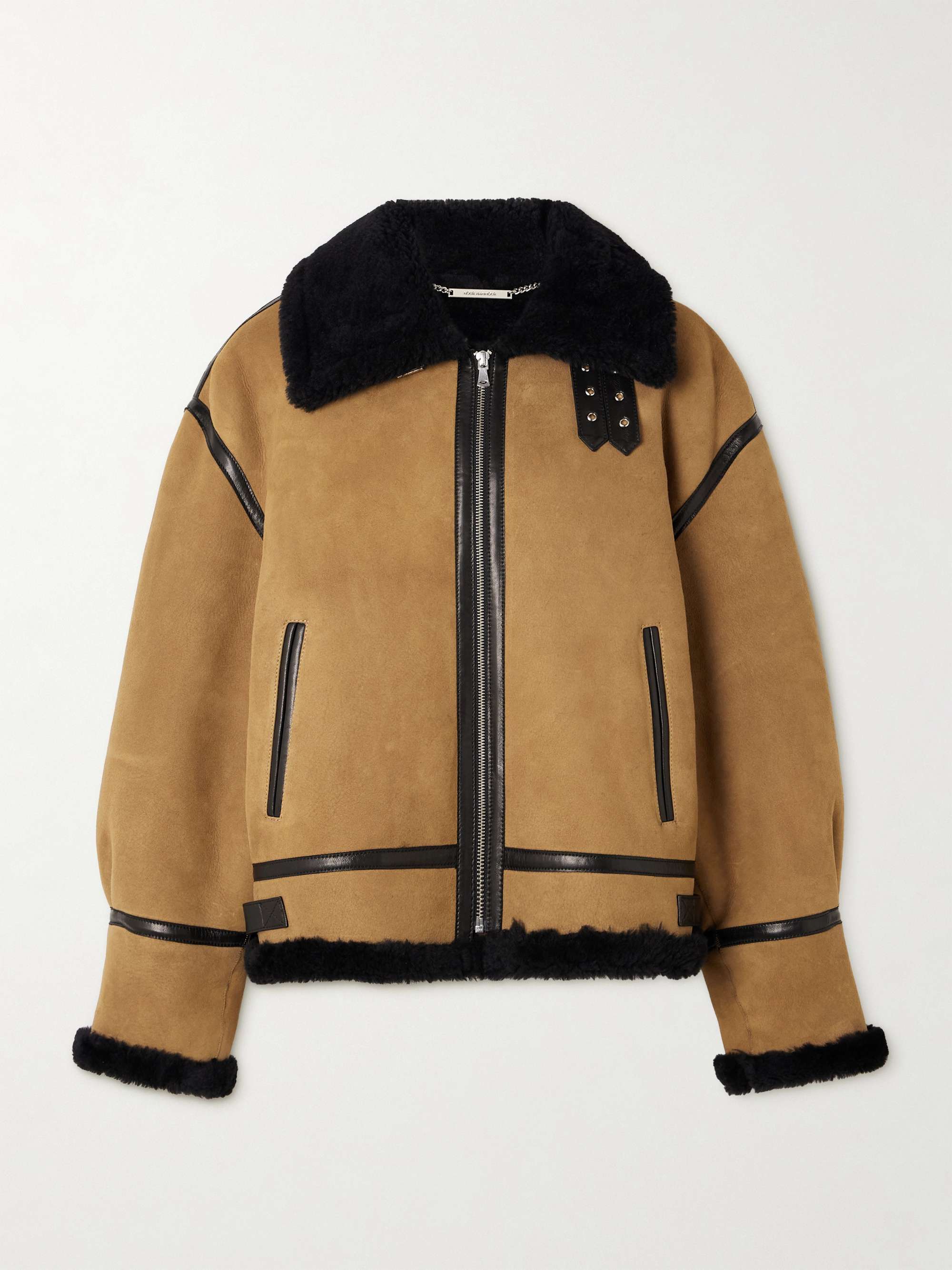 Portia leather-trimmed shearling jacket view