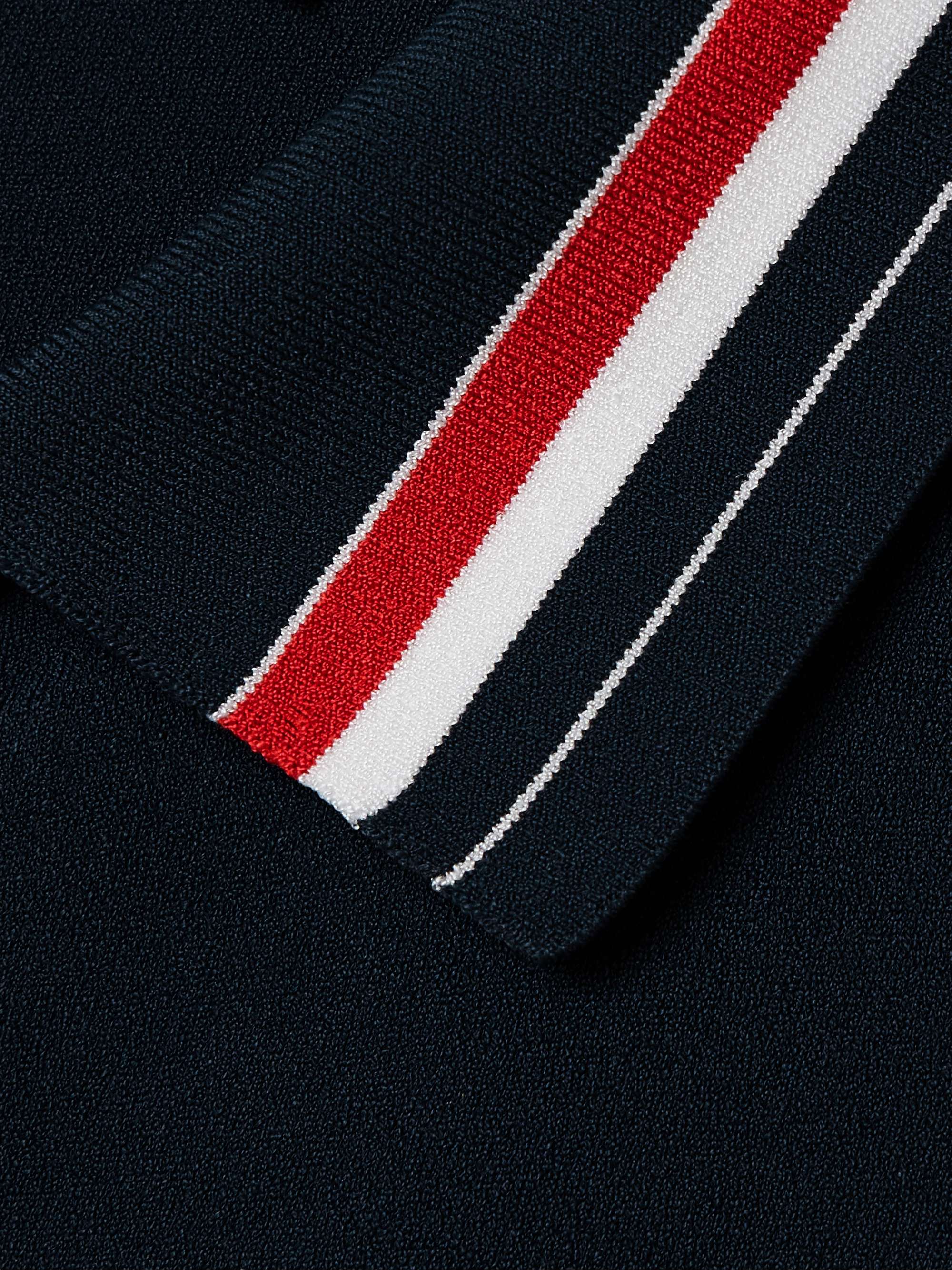 Pleated striped stretch-knit mini dress view