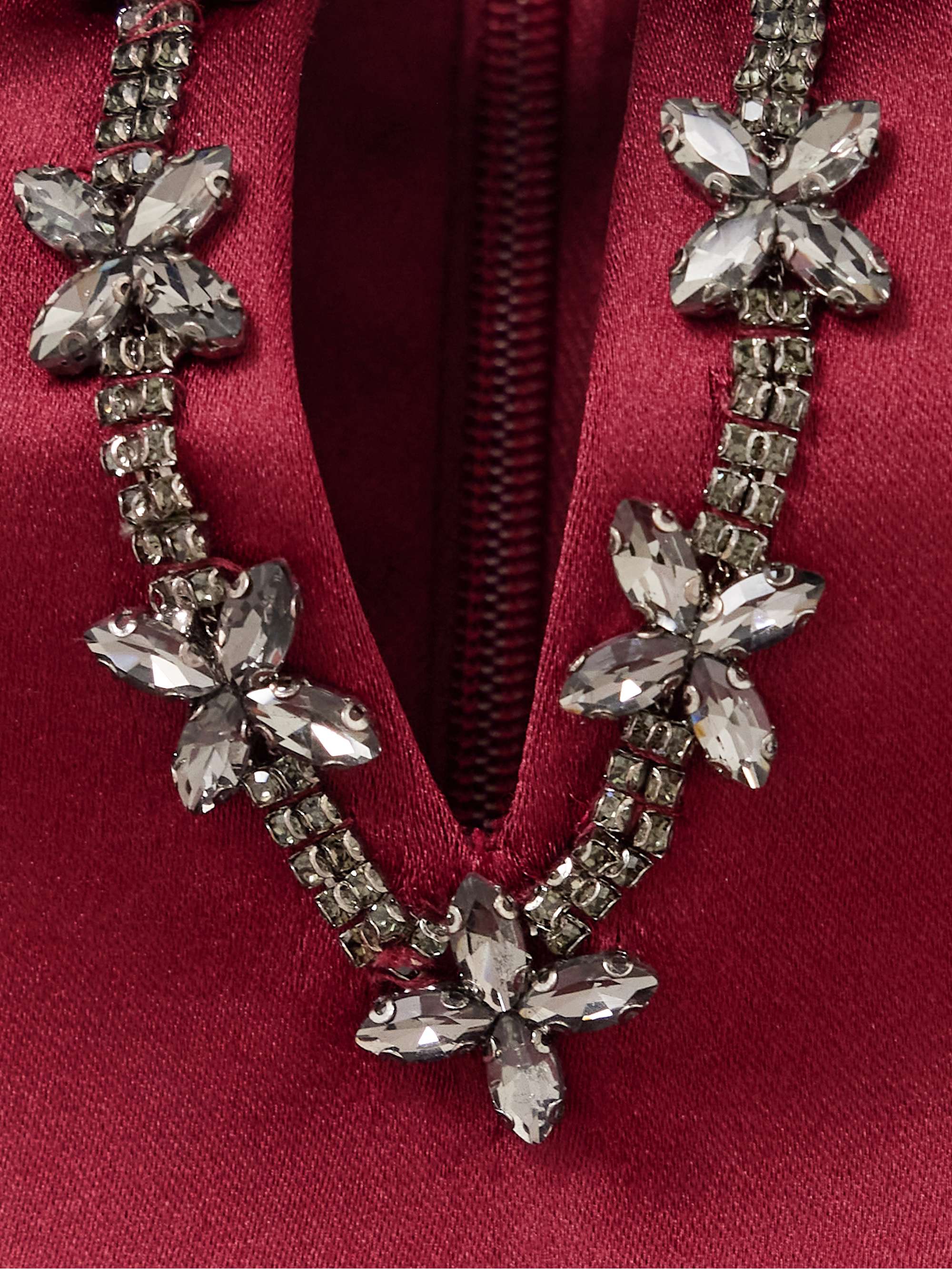 Crystal-embellished satin mini dress view