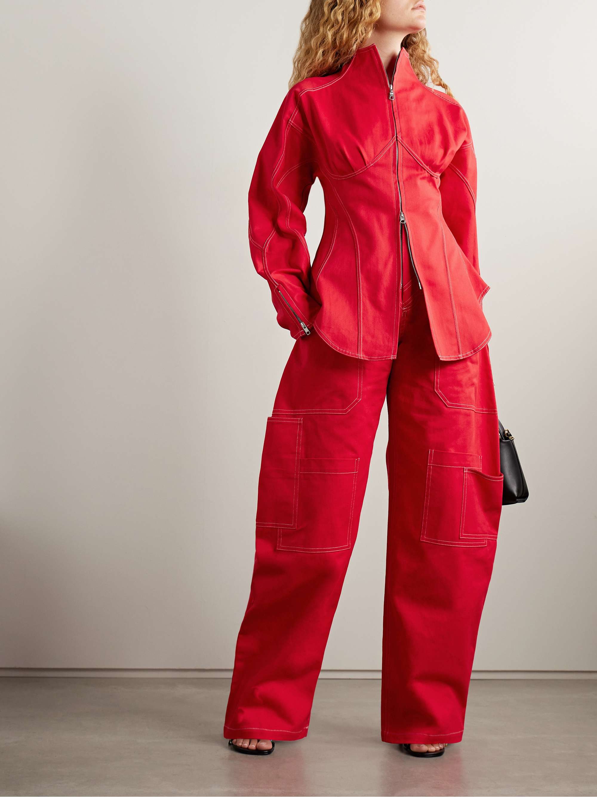 Banana cutout high-rise barrel-leg jeans view