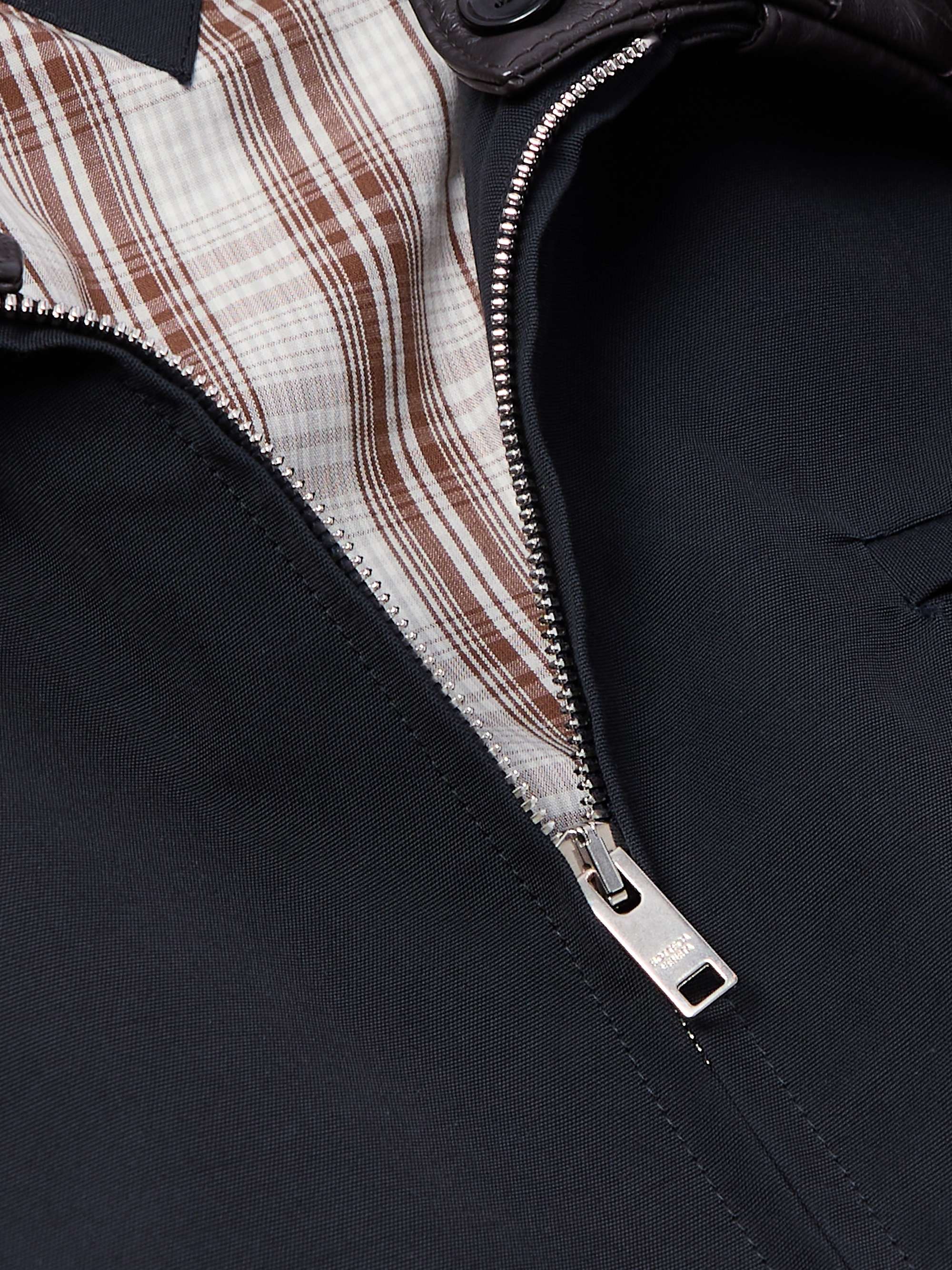 Intrecciato Leather-Trimmed Cotton-Blend Canvas Blouson view