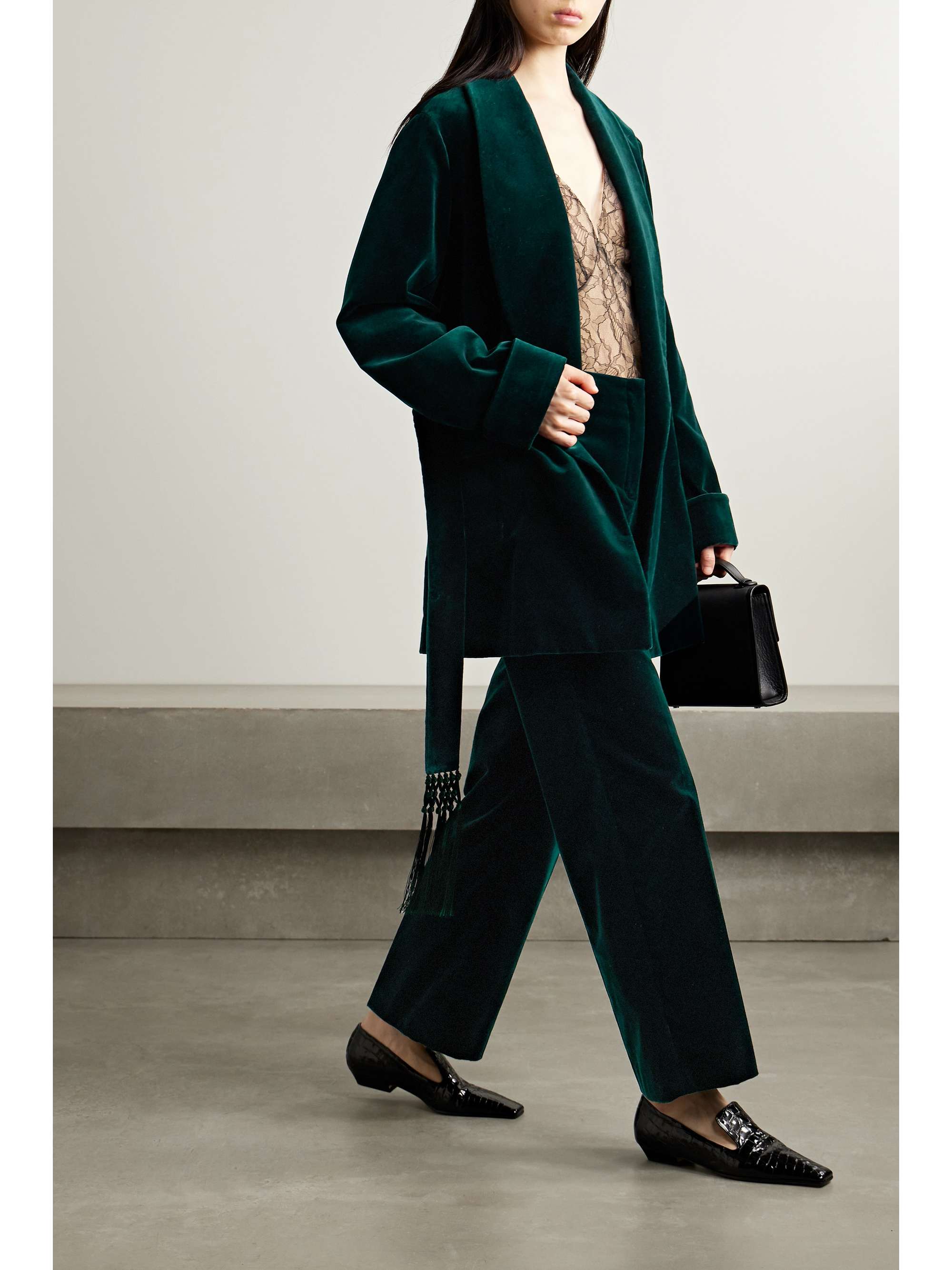 Niklas cotton-blend velvet wide-leg pants view