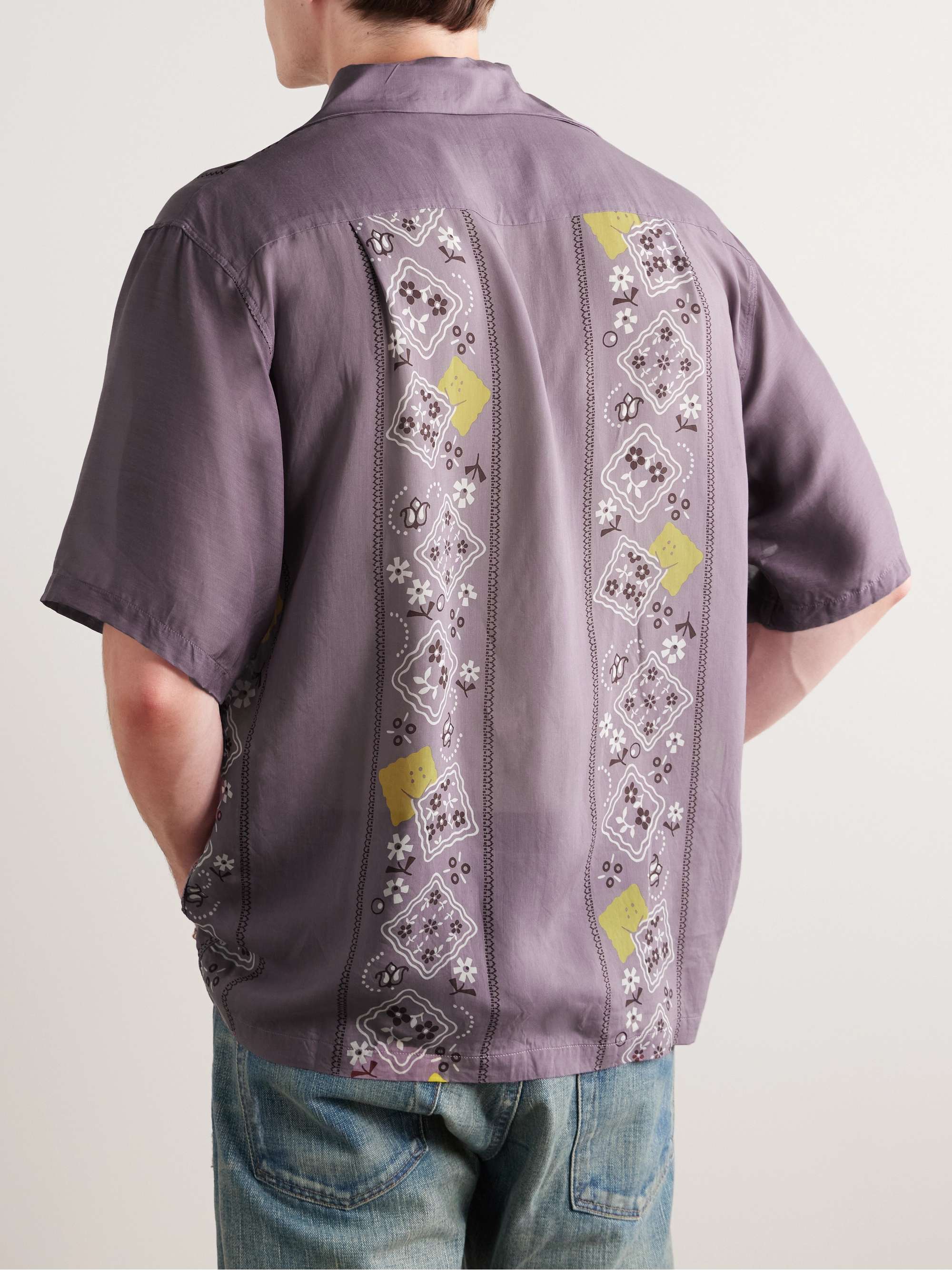 Peckish Rainbowy Wrangle Camp-Collar Printed Voile Shirt view