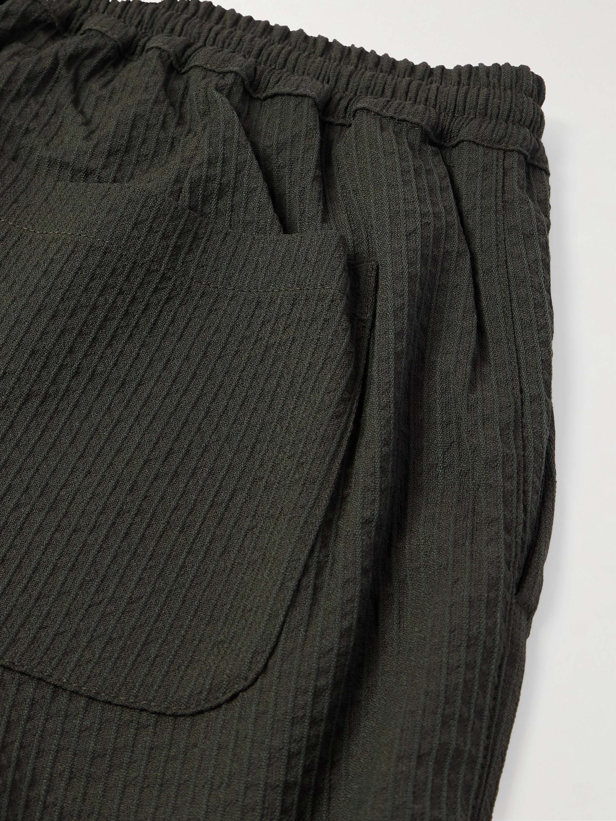 Banasa Tapered Wool-Seersucker Trousers view