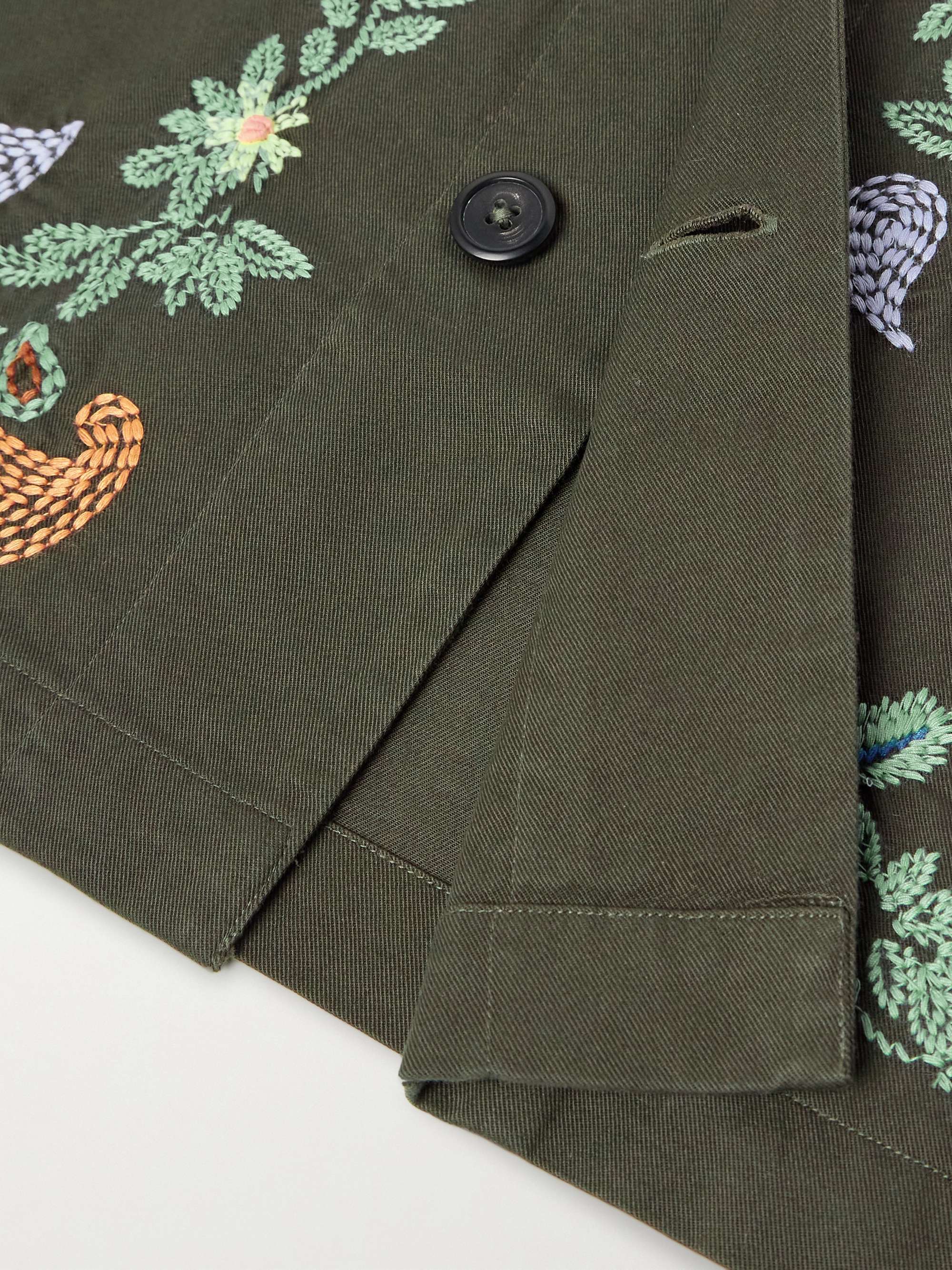 Embroidered Cotton-Twill Overshirt view