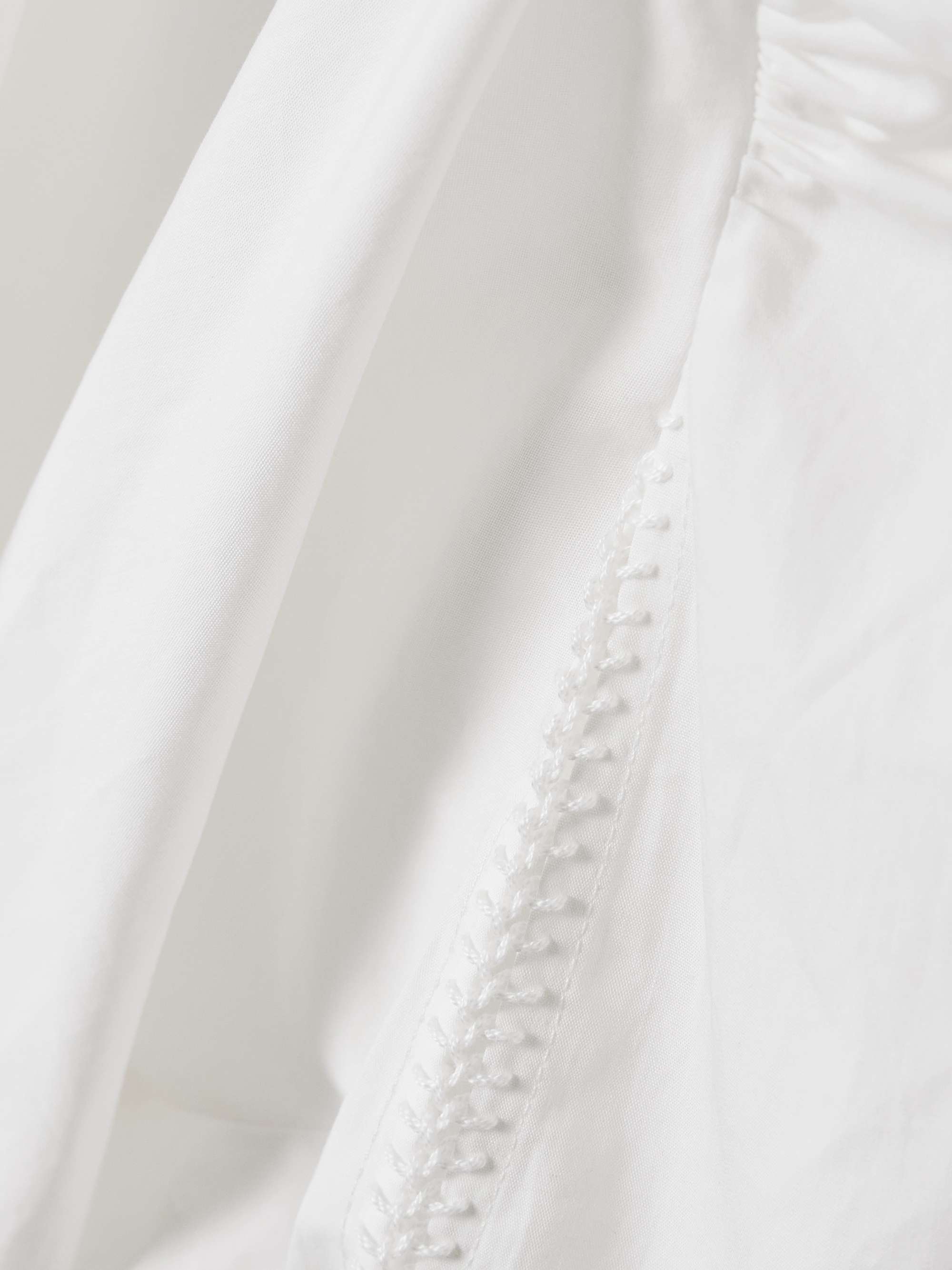 Braceback embroidered gathered cotton-poplin blouse view