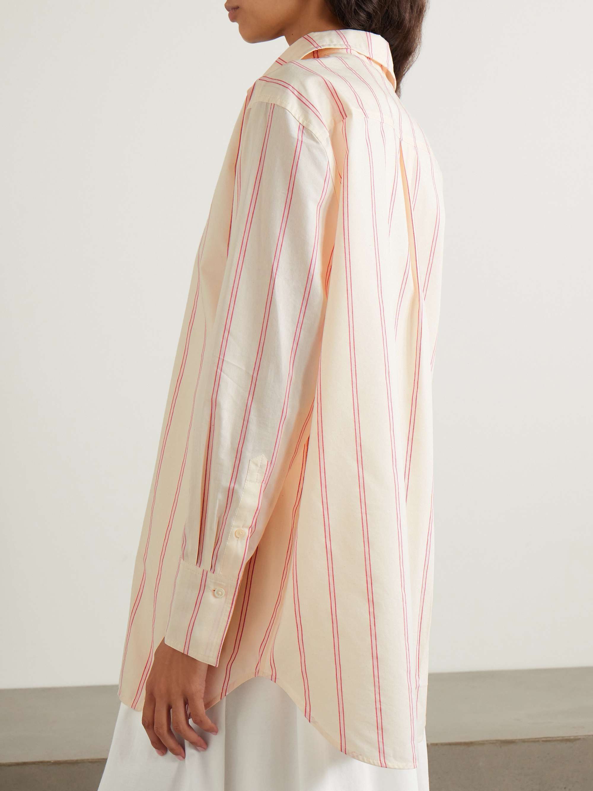 Striped cotton and silk-blend shirt view