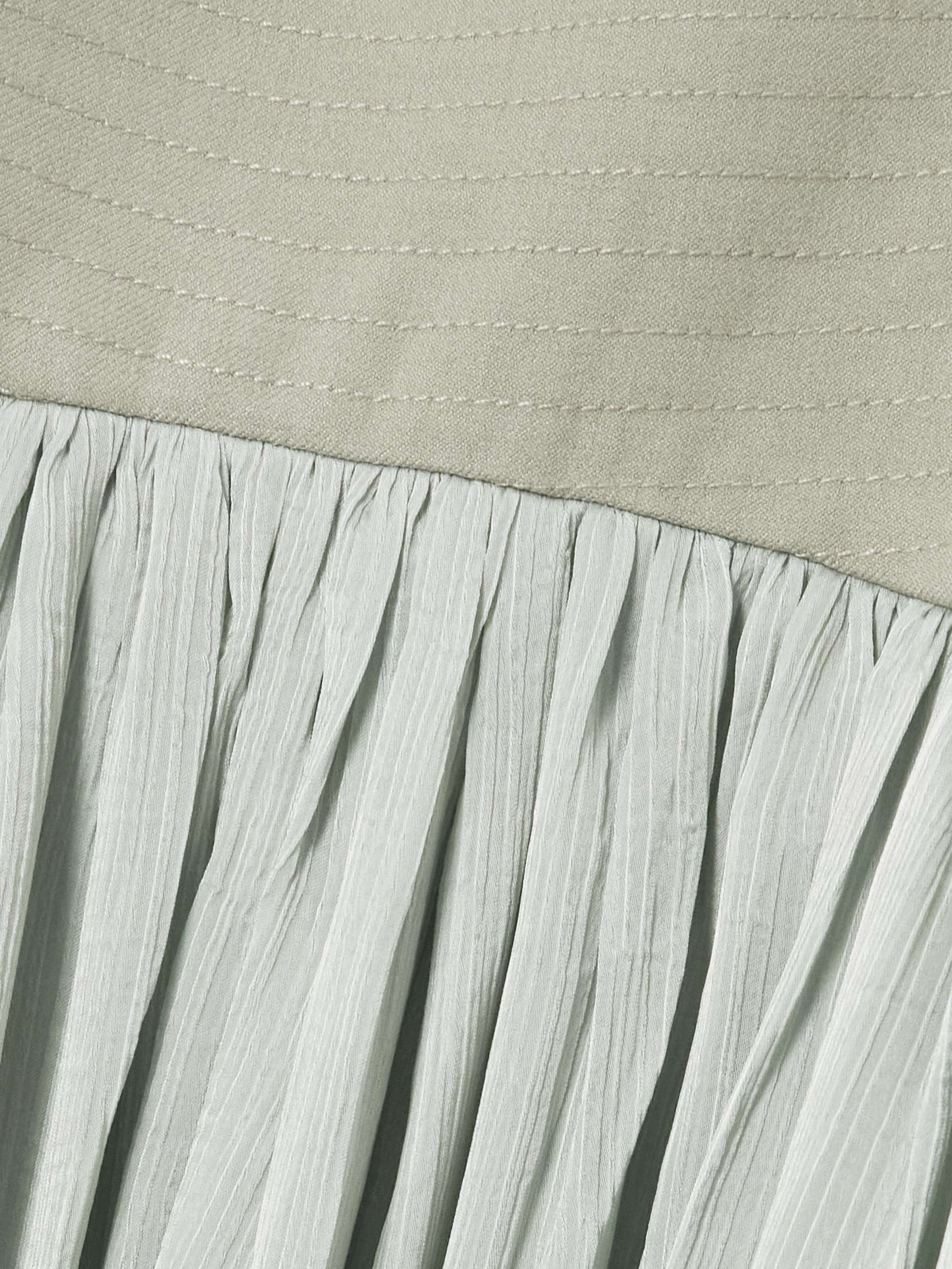 Suri pleated twill-trimmed crepon gown view