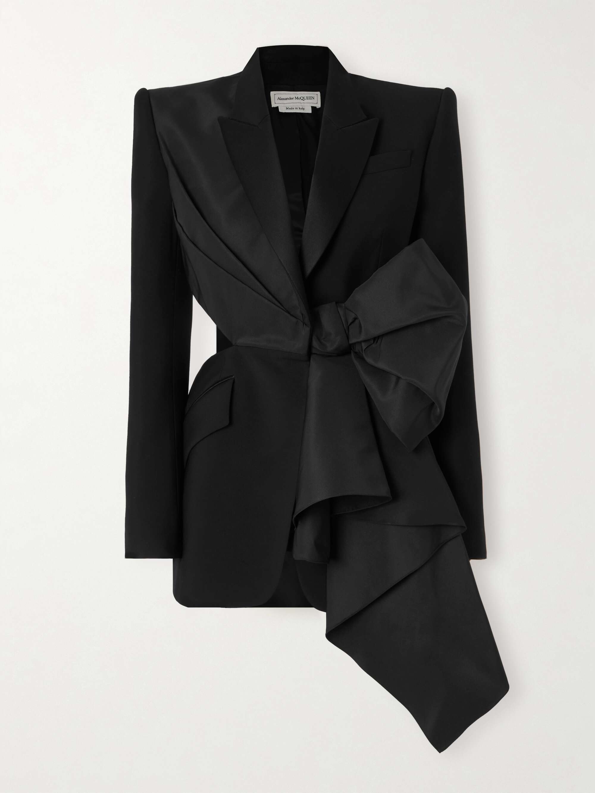Asymmetric cutout grain de poudre wool, taffeta and silk-blend satin blazer view