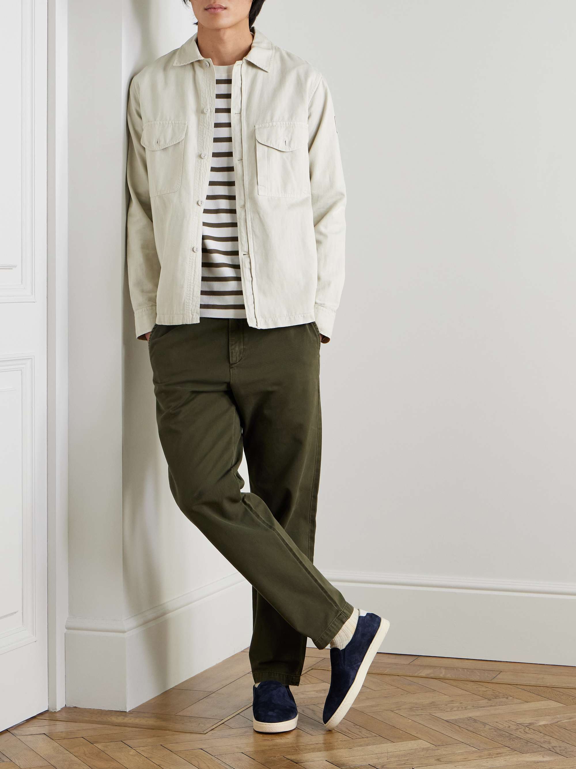 Garment-Dyed Herringbone Cotton and Linen-Blend Twill Overshirt view