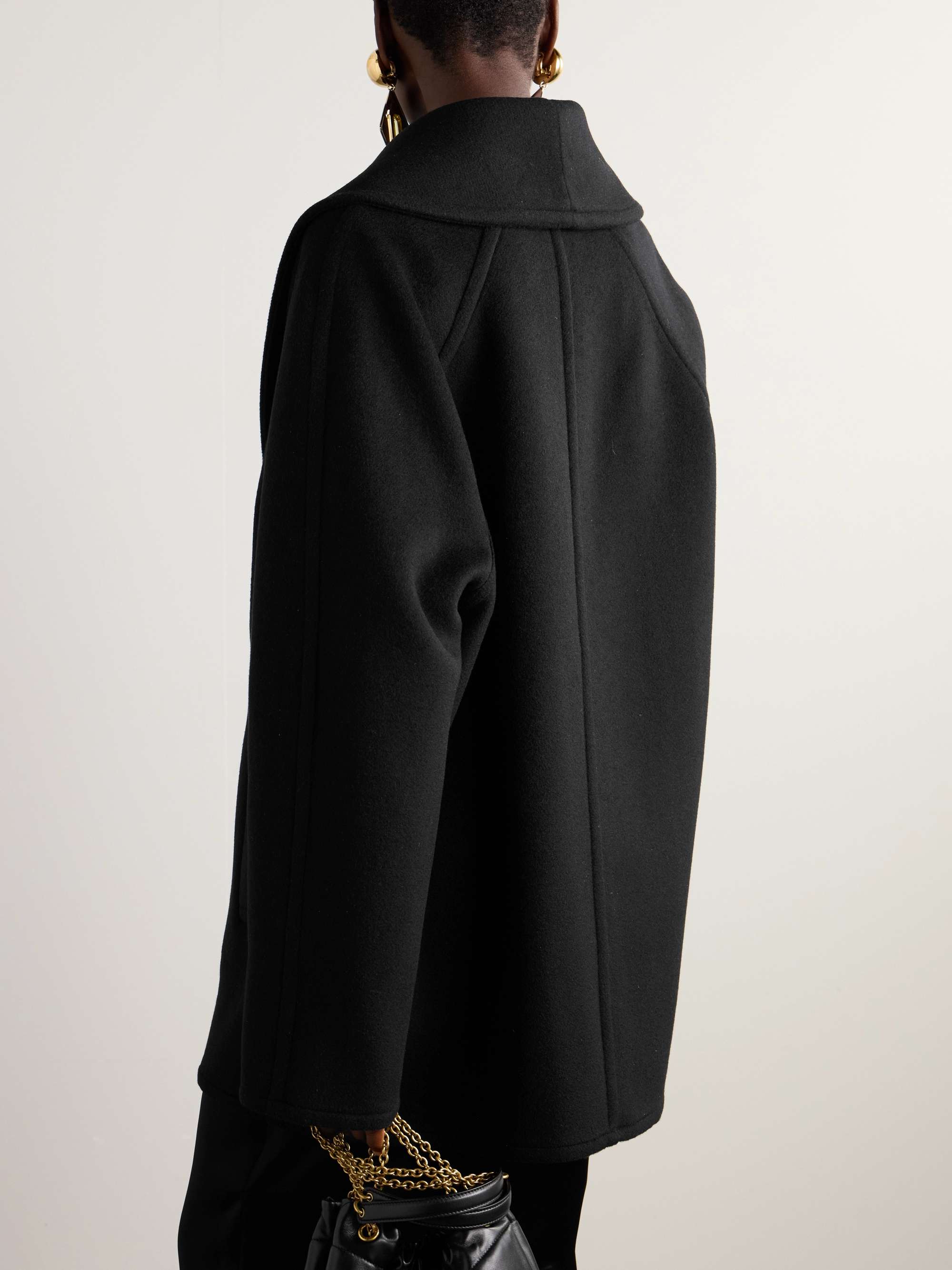 Double-breasted wool and cashmere-blend coat view