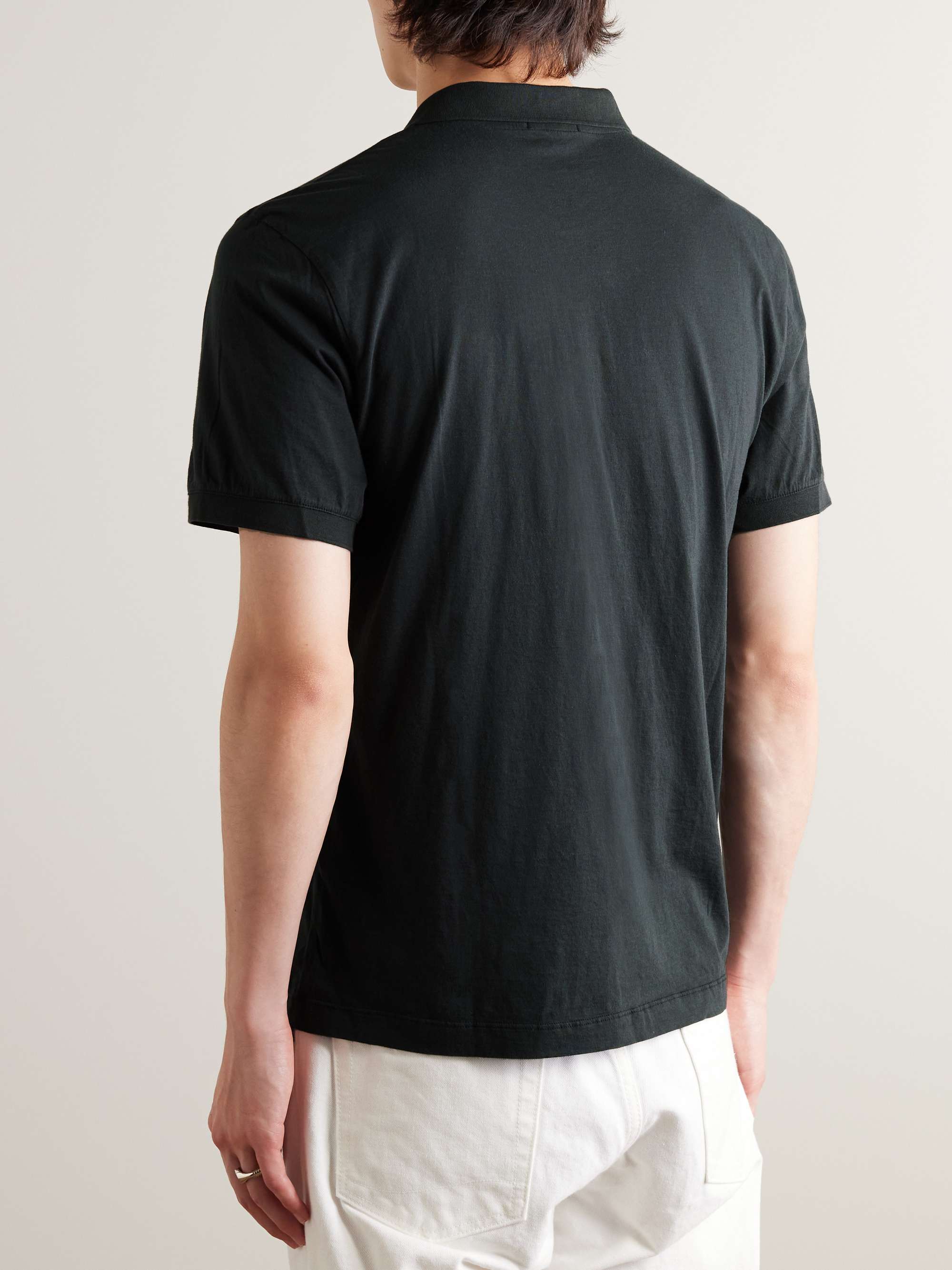 Luxe Lotus Cotton-Jersey Polo Shirt view