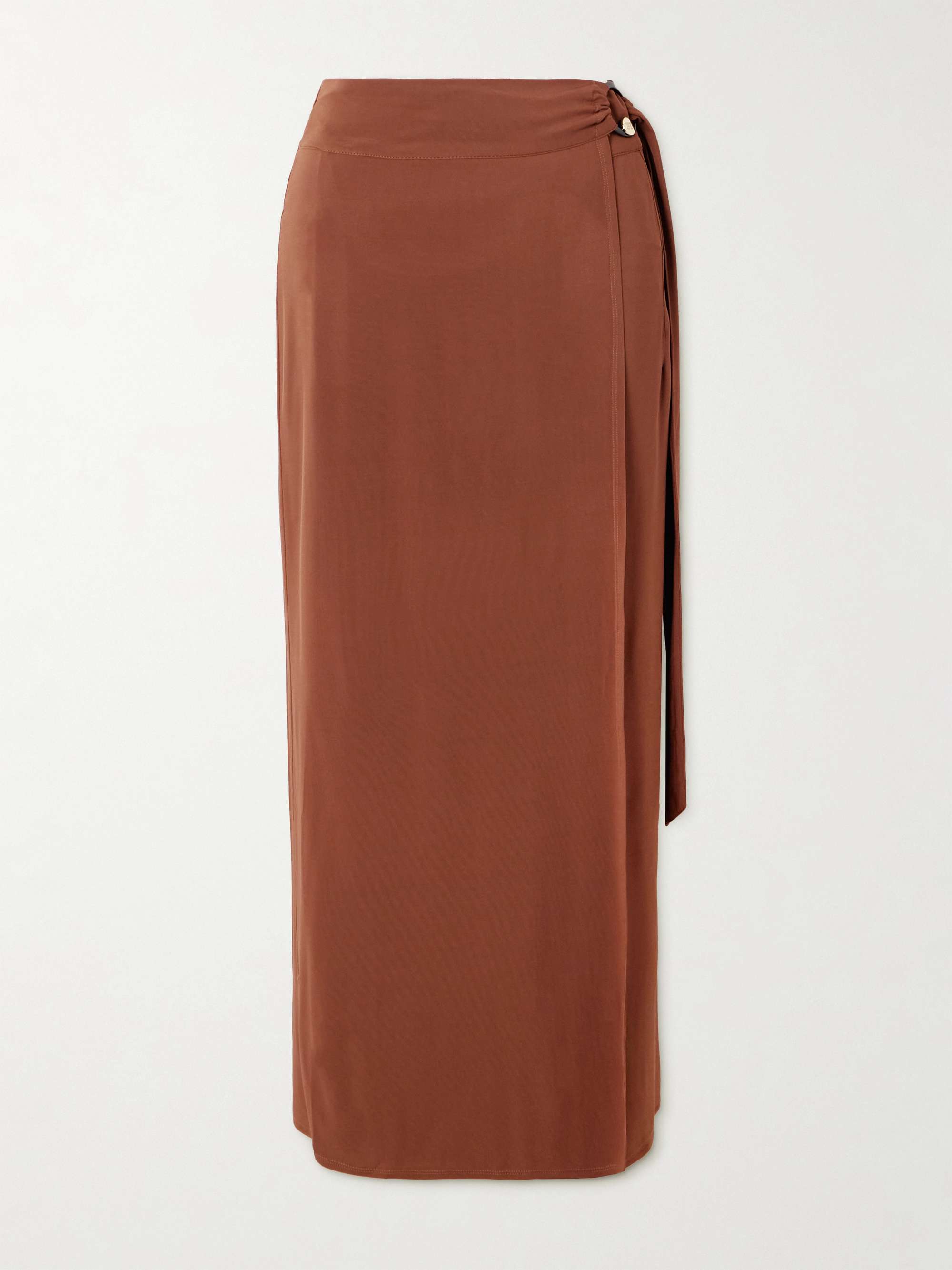 Pevera stretch-jersey midi wrap skirt view