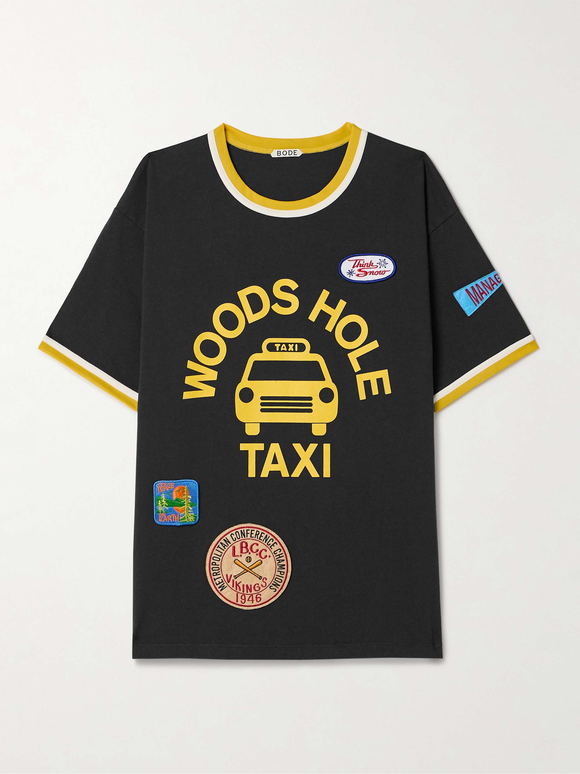 Discount Taxi appliquéd cotton-jersey T-shirt view