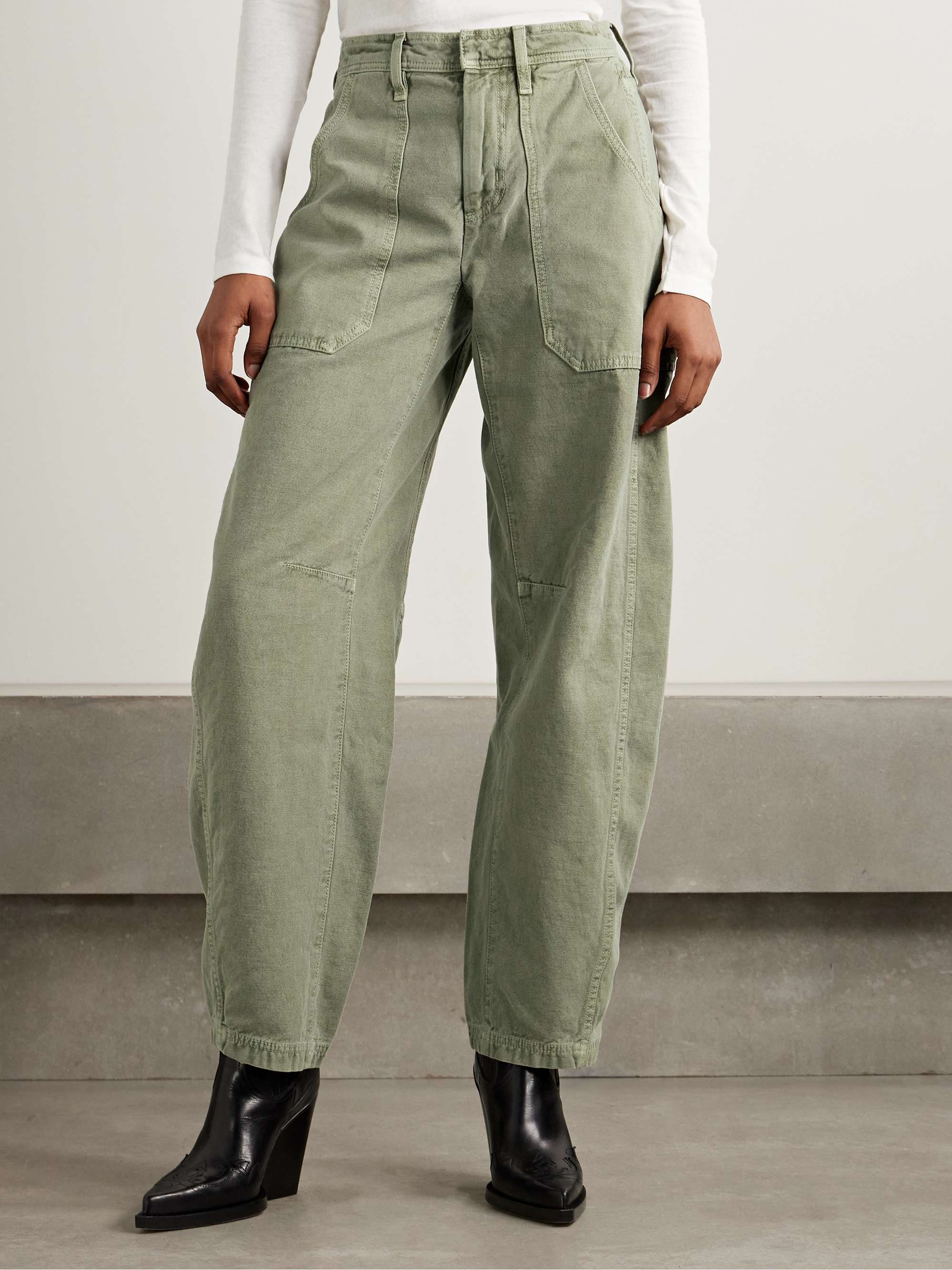Rookie mid-rise barrel-leg cargo jeans view