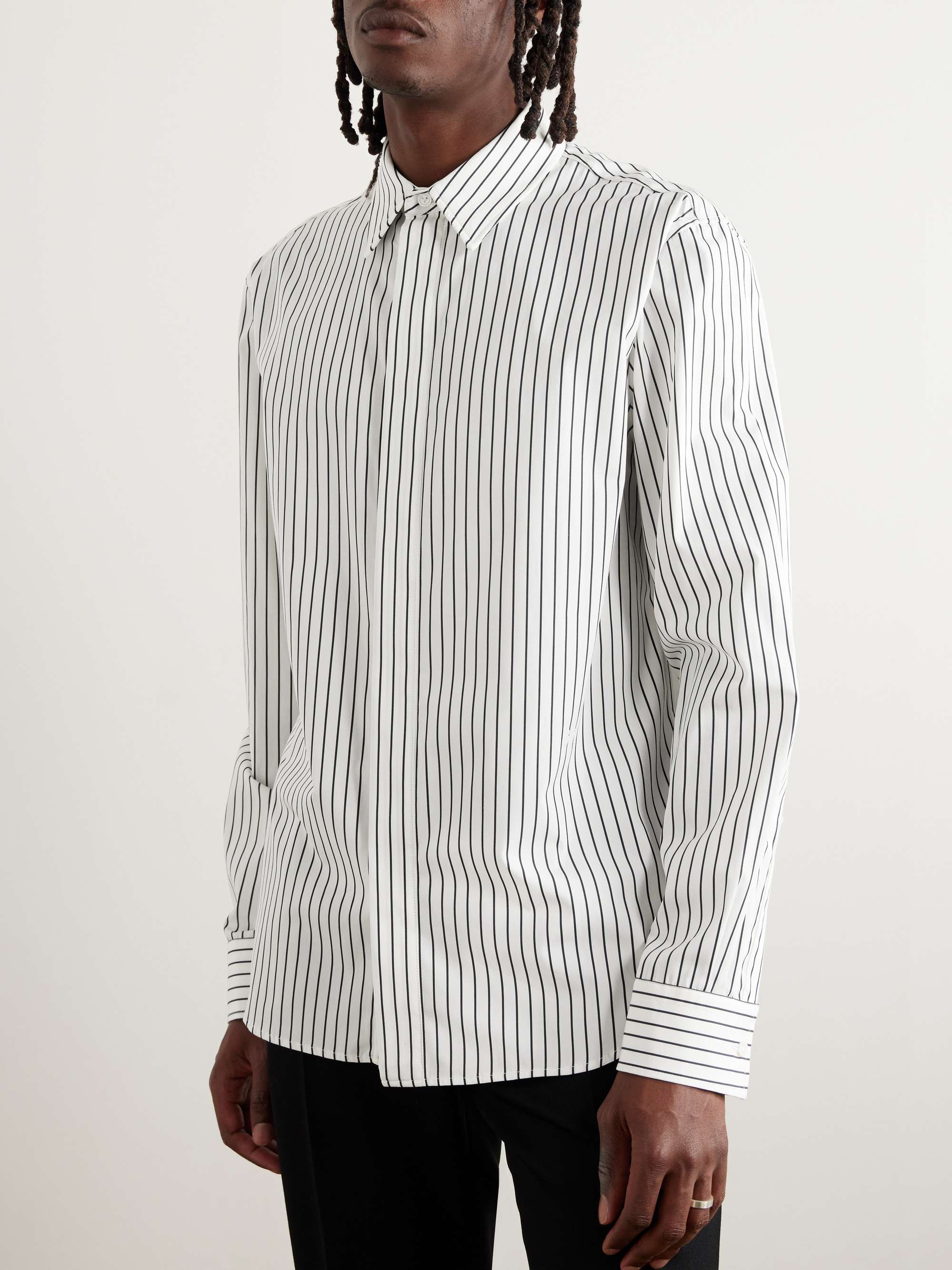 Pinstriped Cotton-Poplin Shirt view