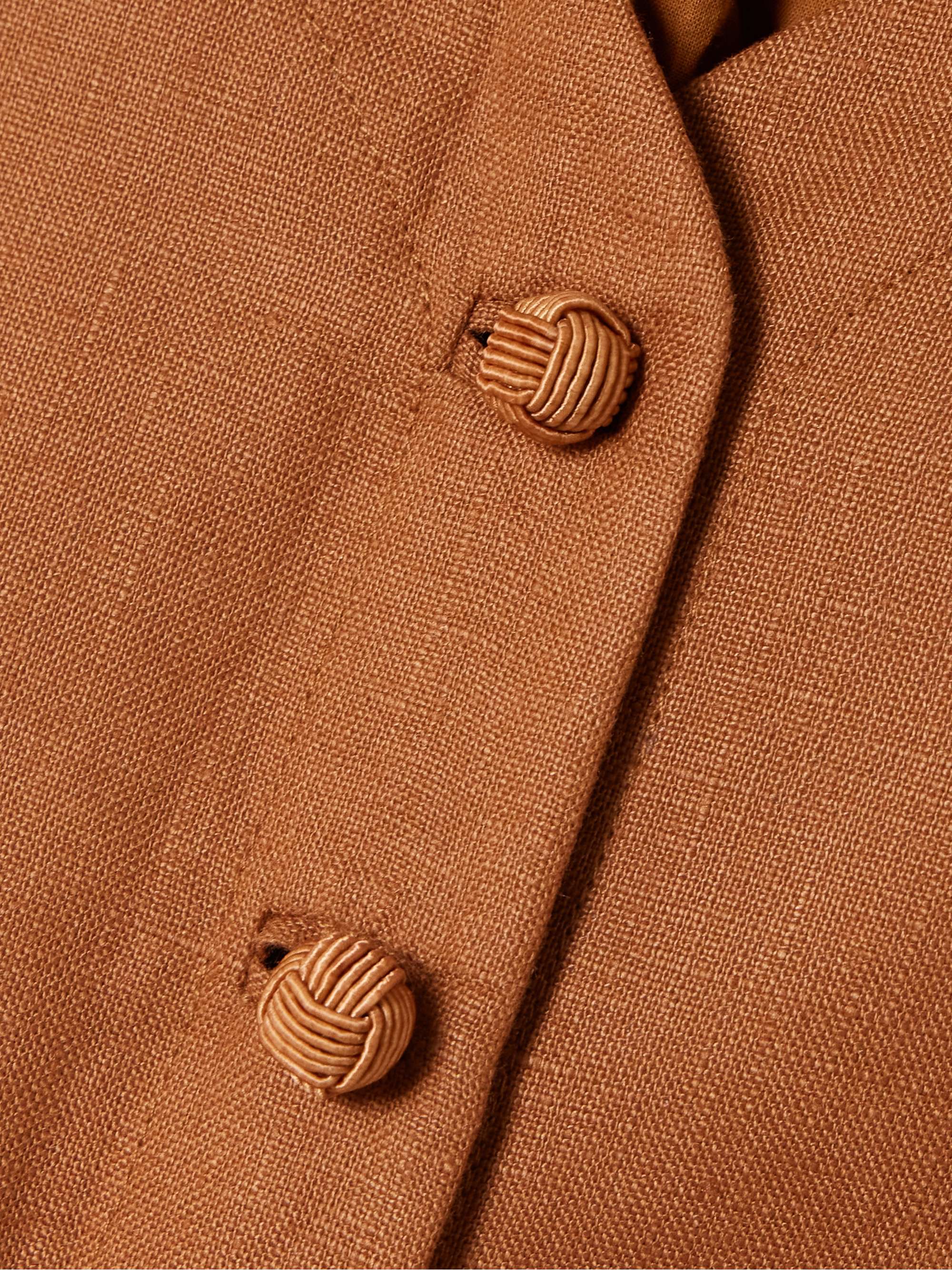 Lorenzo grosgrain-trimmed linen vest view