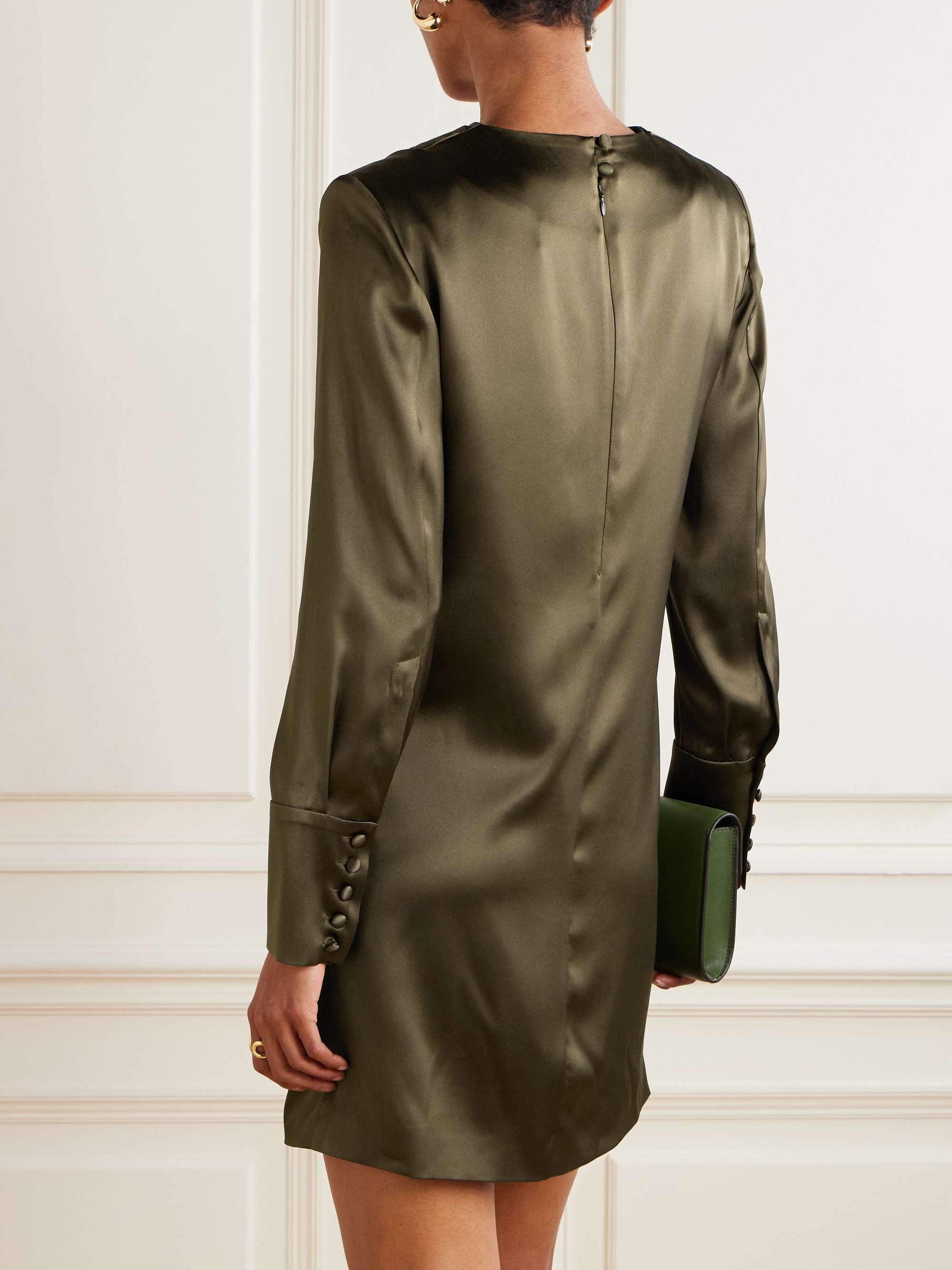 Amal draped stretch-silk satin mini dress view