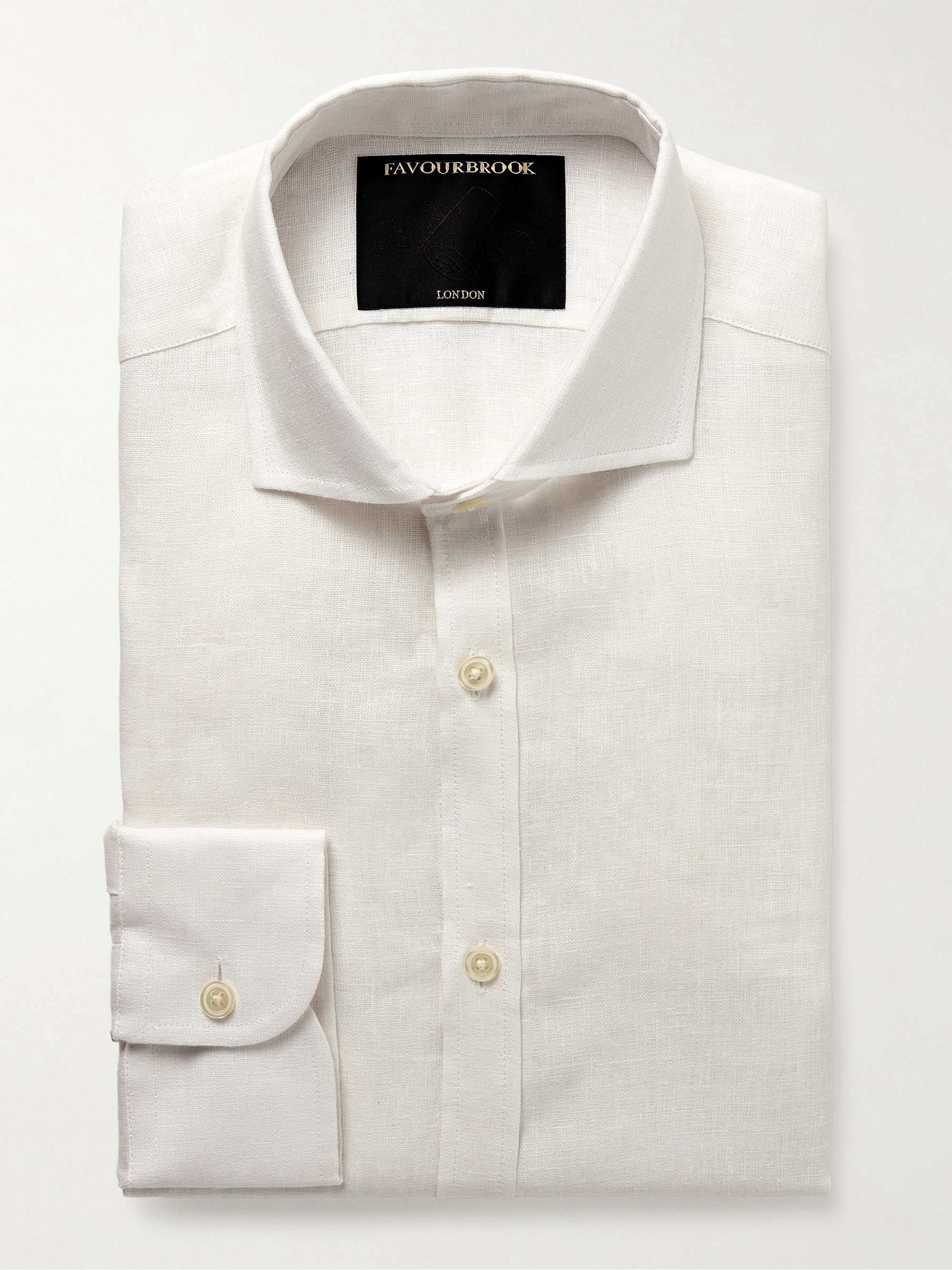 Bridford Cutaway-Collar Linen Shirt view