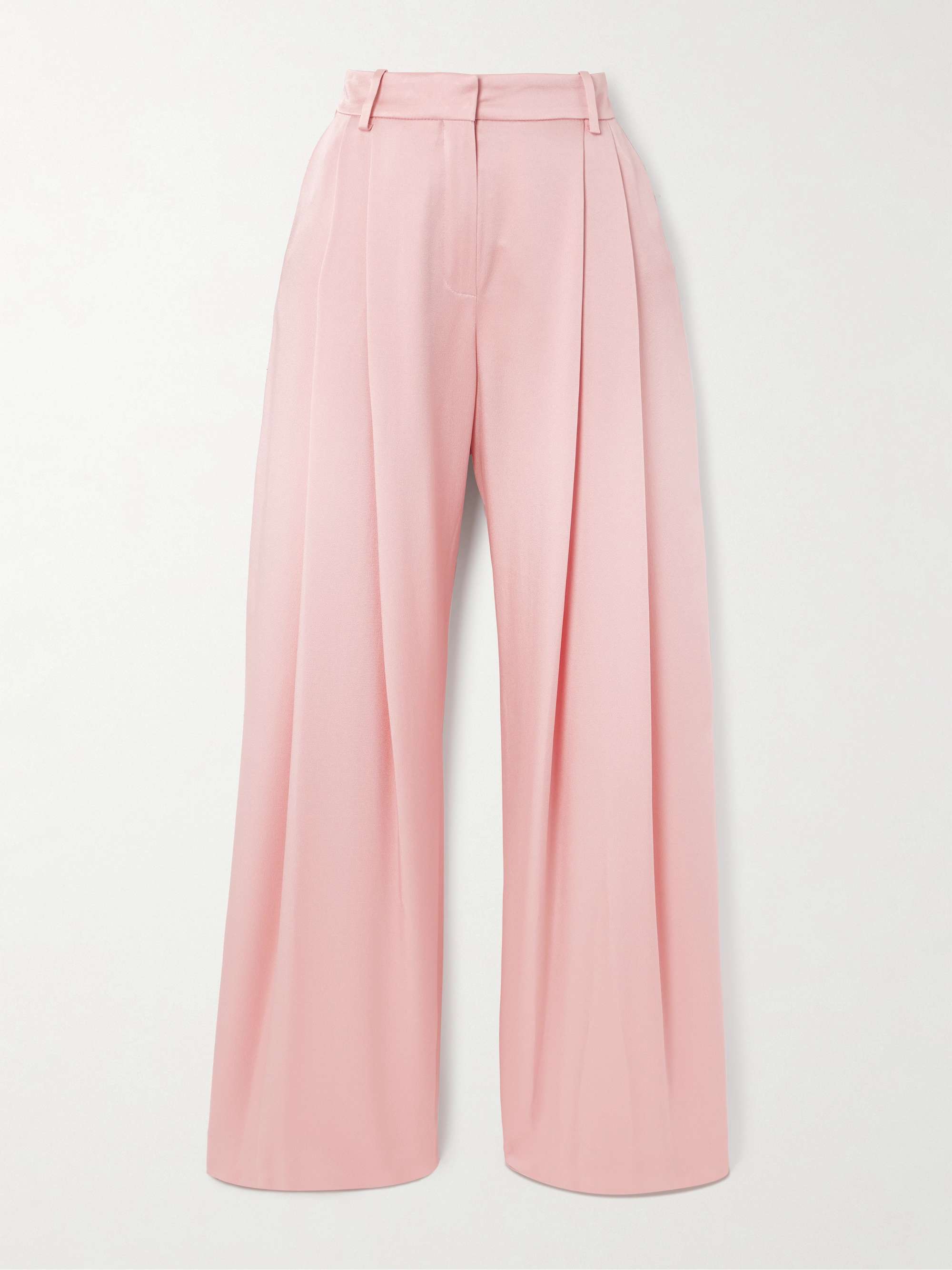 Pleated crepe wide-leg pants view