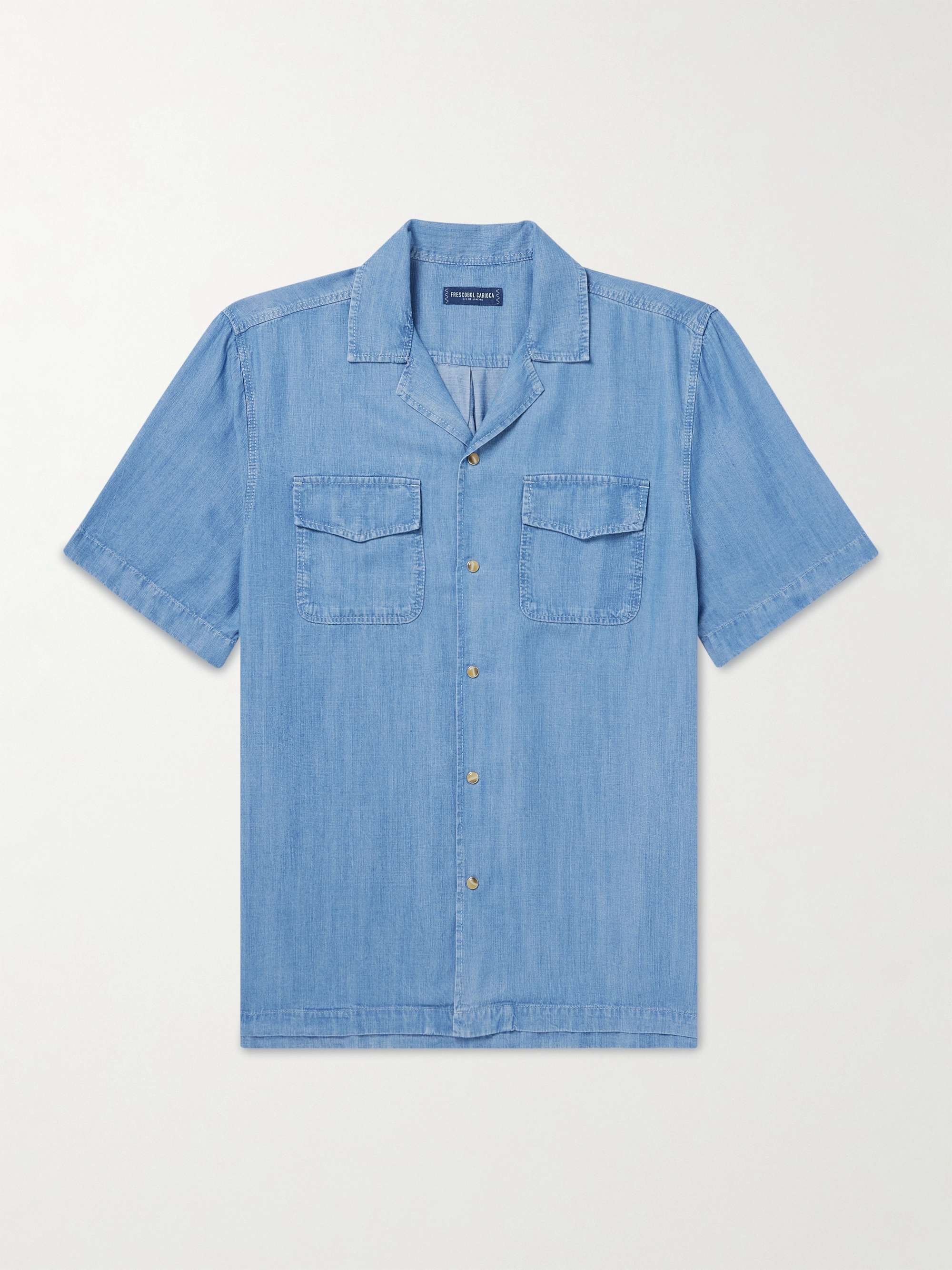 Franca Camp-Collar Denim Shirt view