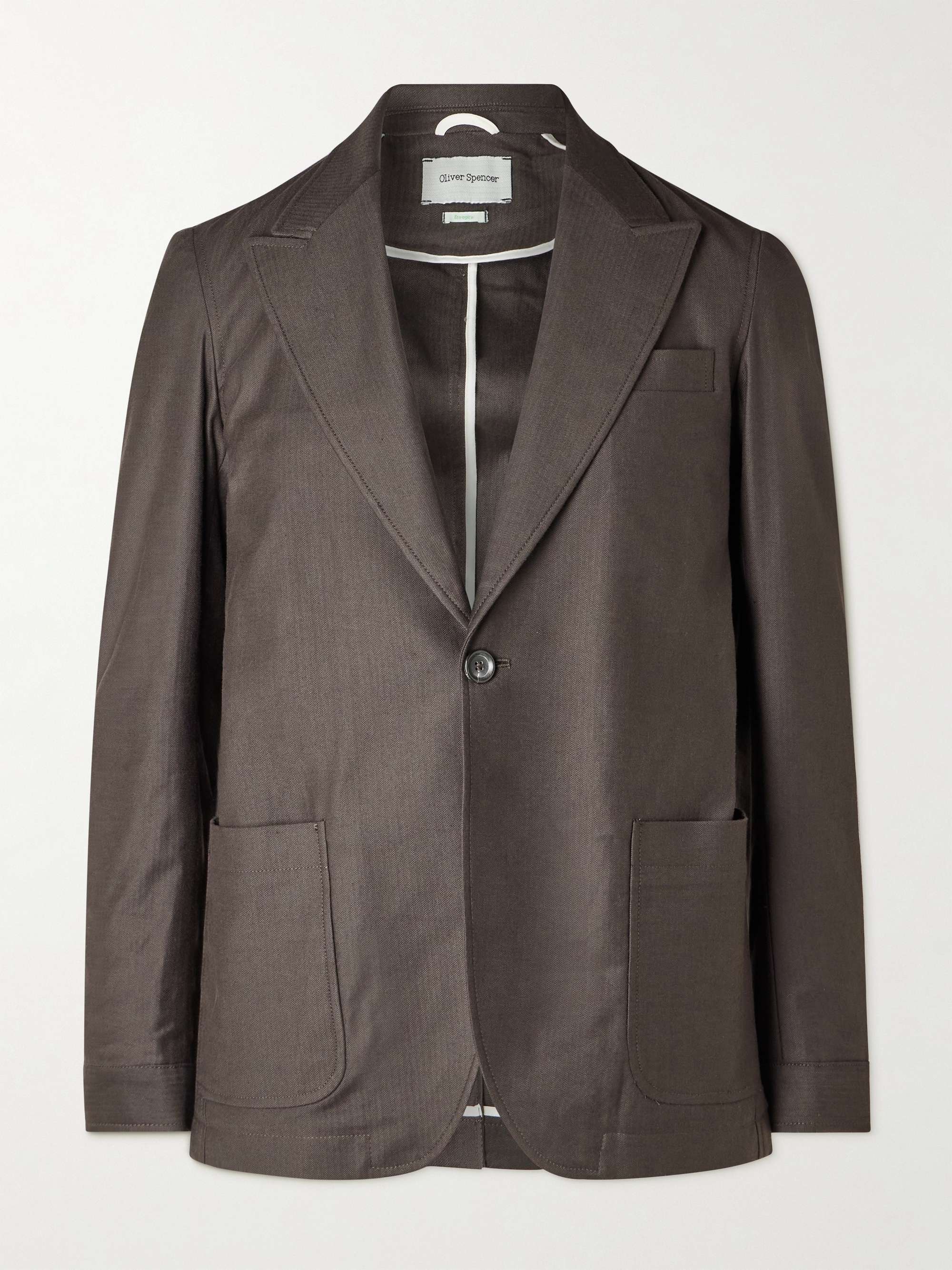 Herringbone Linen-Blend Suit Jacket view