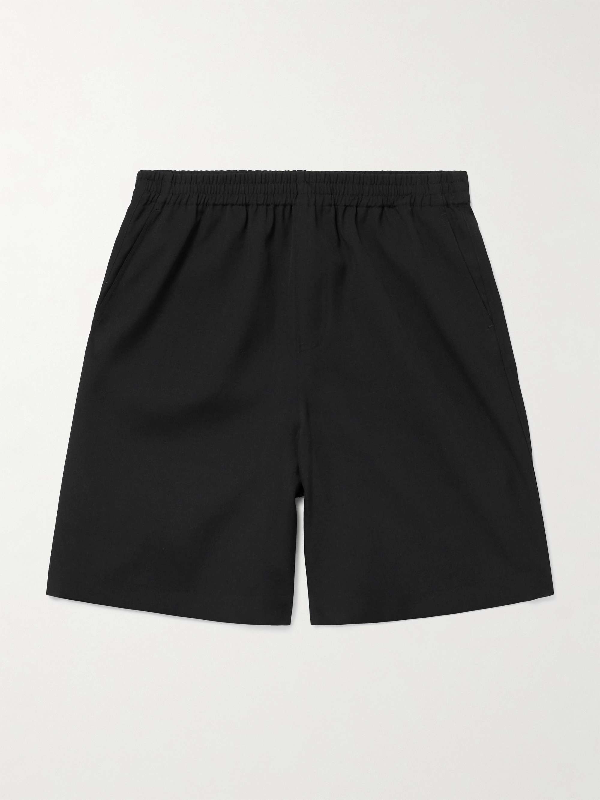 Wide-Leg Wool-Twill Shorts view