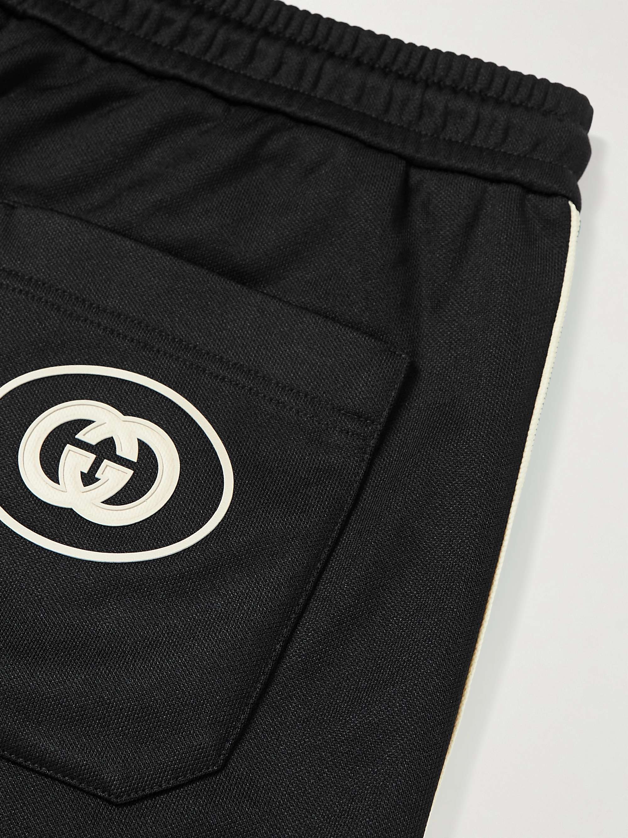 Straight-Leg Webbing-Trimmed Tech-Jersey Drawstring Shorts view