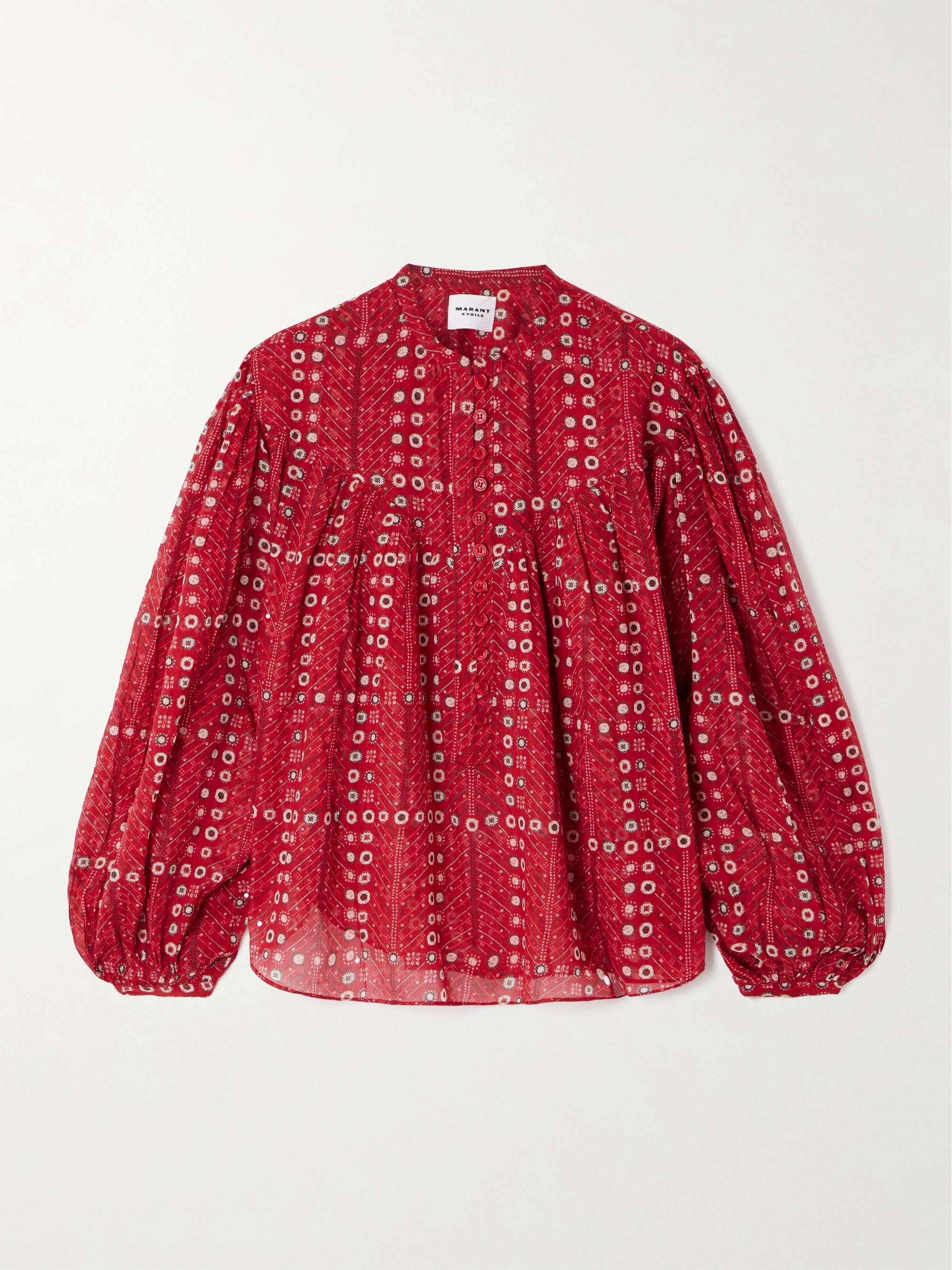 Salika printed cotton-voile blouse view