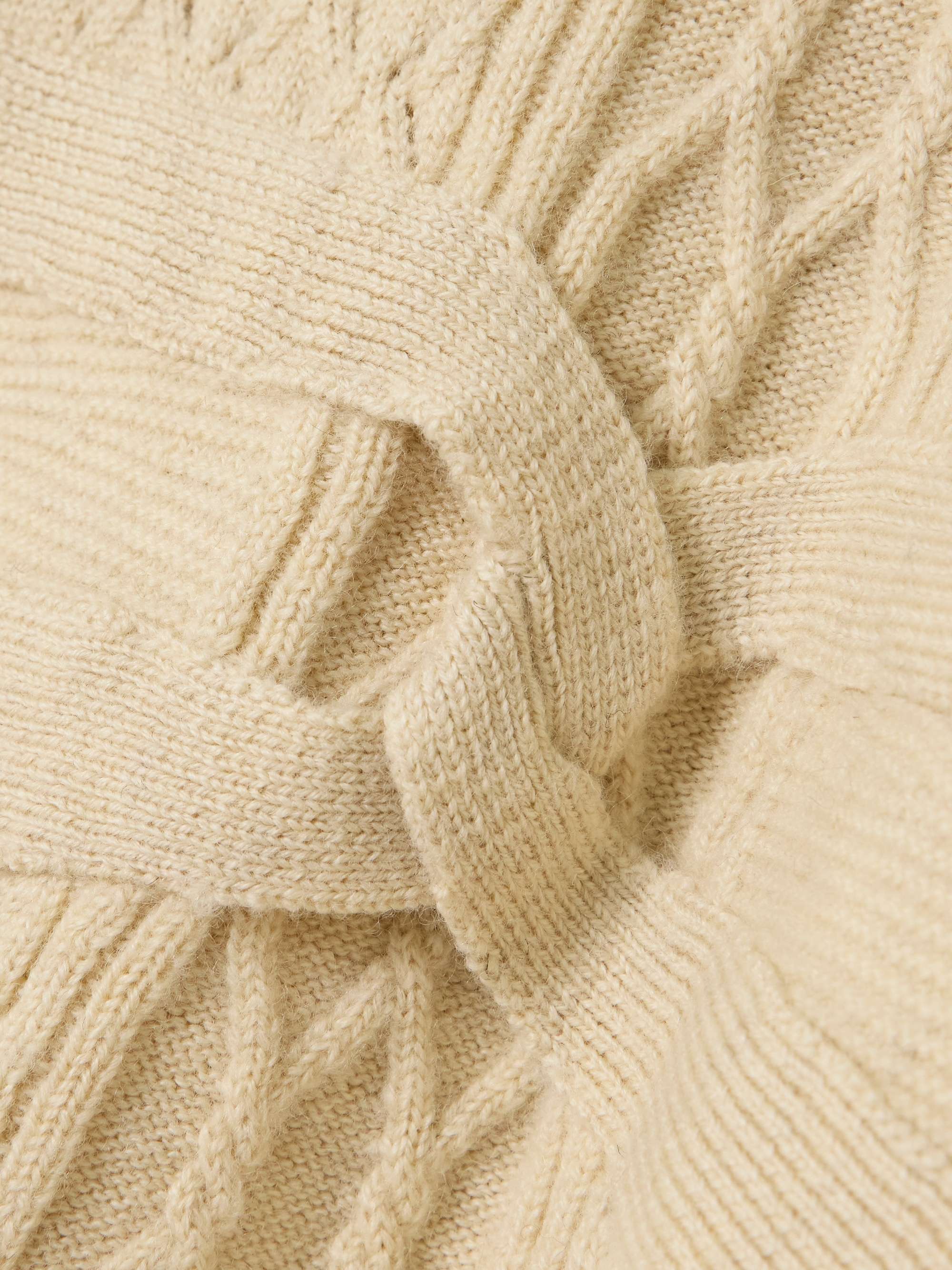 Cable-knit wool turtleneck midi dress view