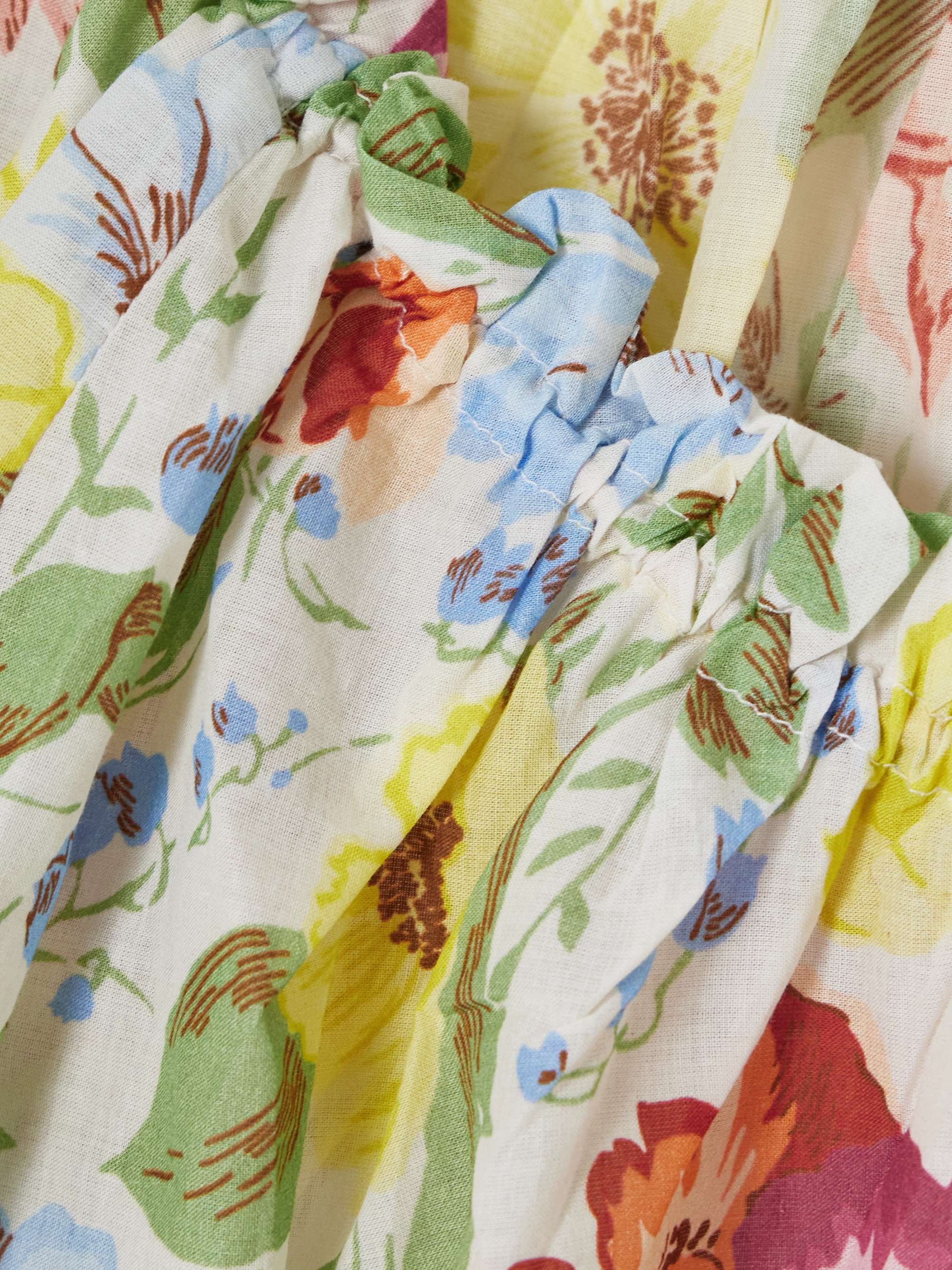 Inez gathered floral-print organic cotton-voile blouse view