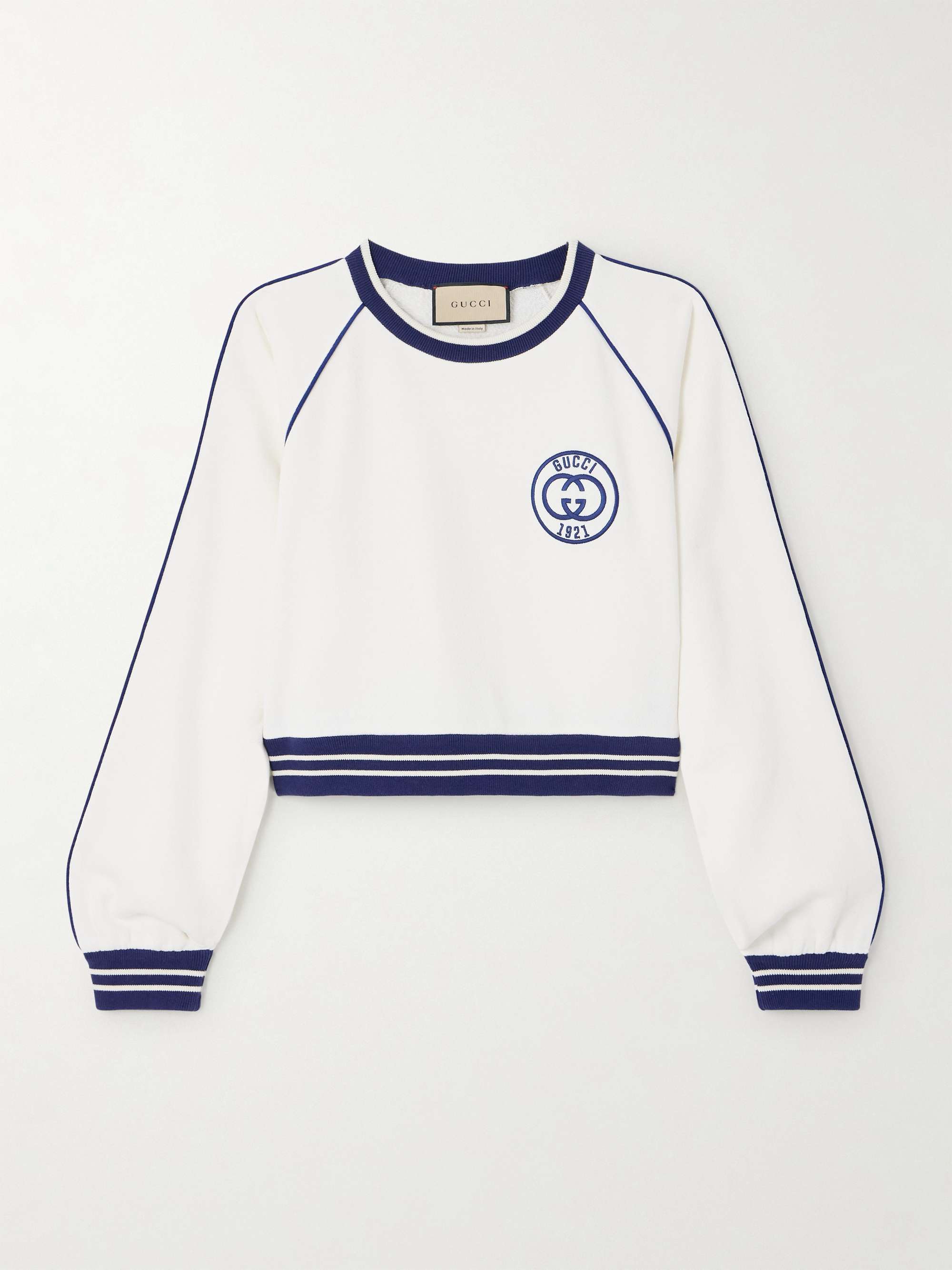 Embroidered striped cotton-jersey sweatshirt view