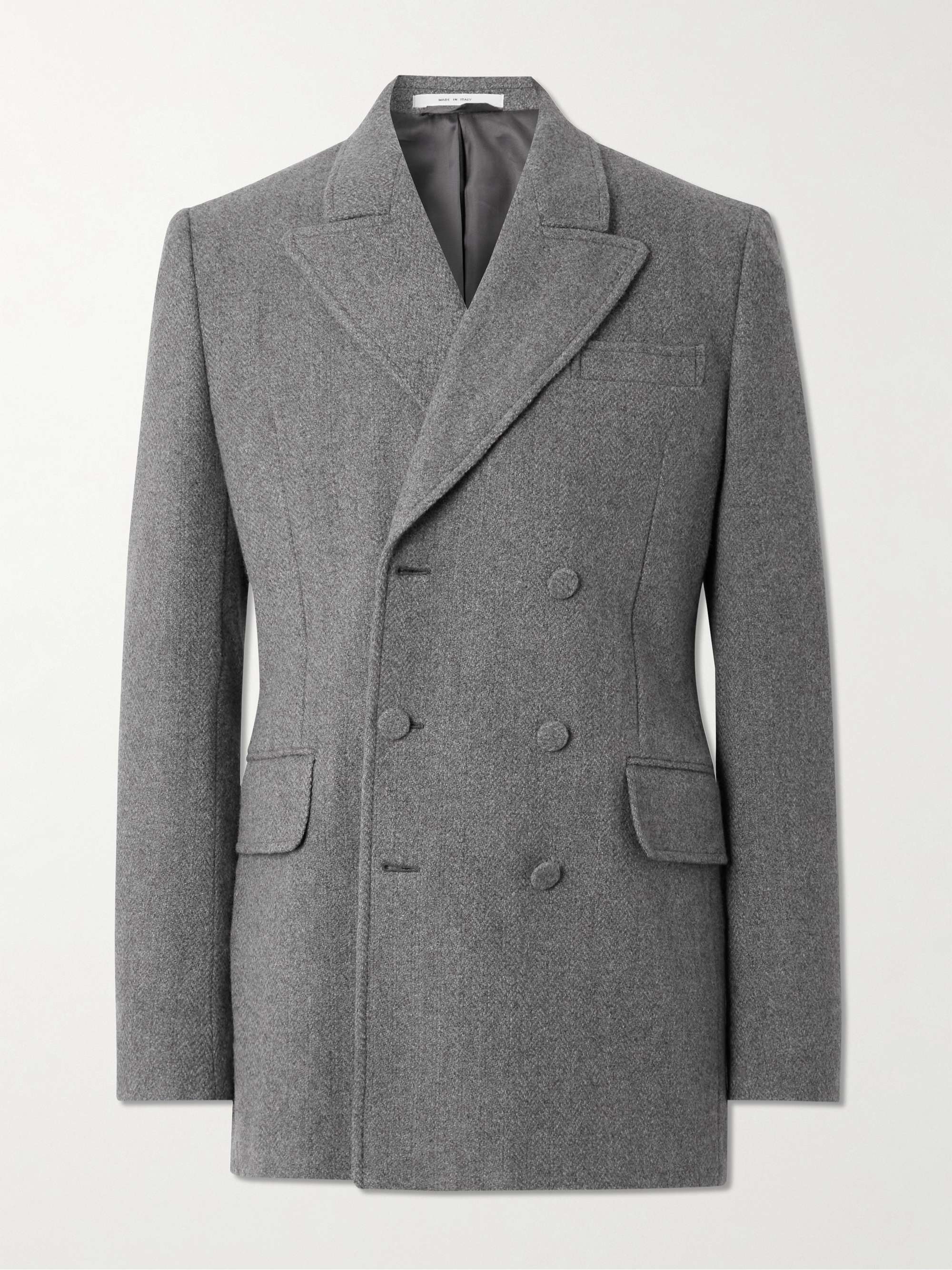 Double-Breasted Virgin Wool and Cashmere-Blend Blazer view