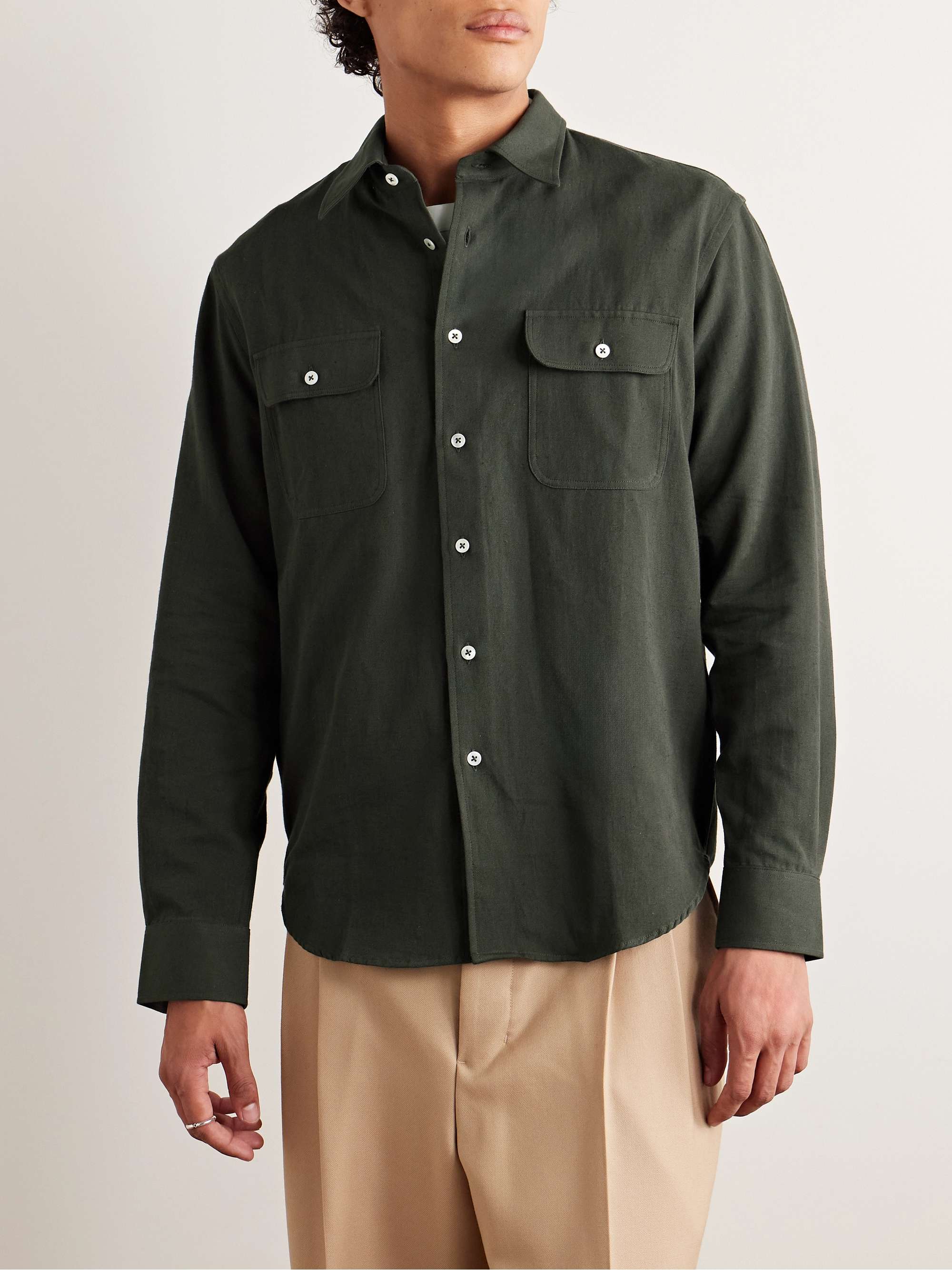 Cotton and Hemp-Blend Gabardine Shirt view