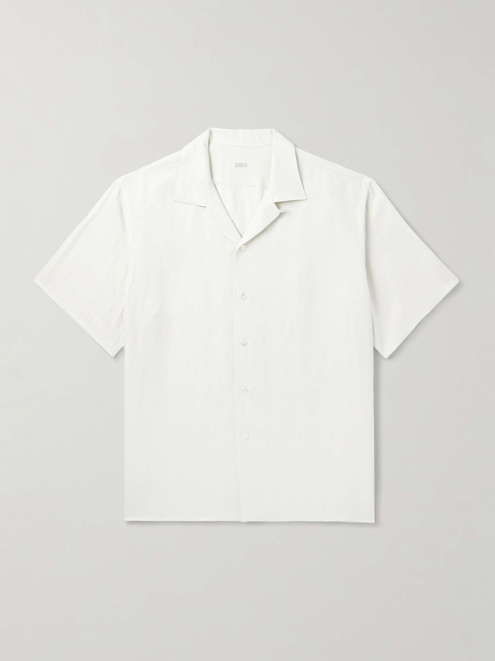 Convertible-Collar Silk and Linen-Blend Shirt view