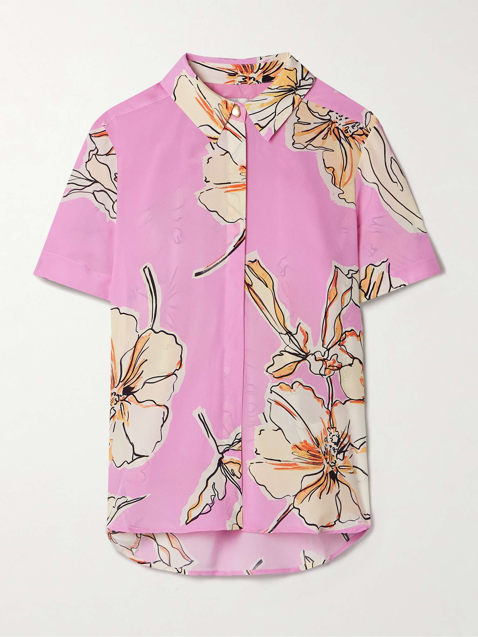 Mirella floral-print silk shirt view