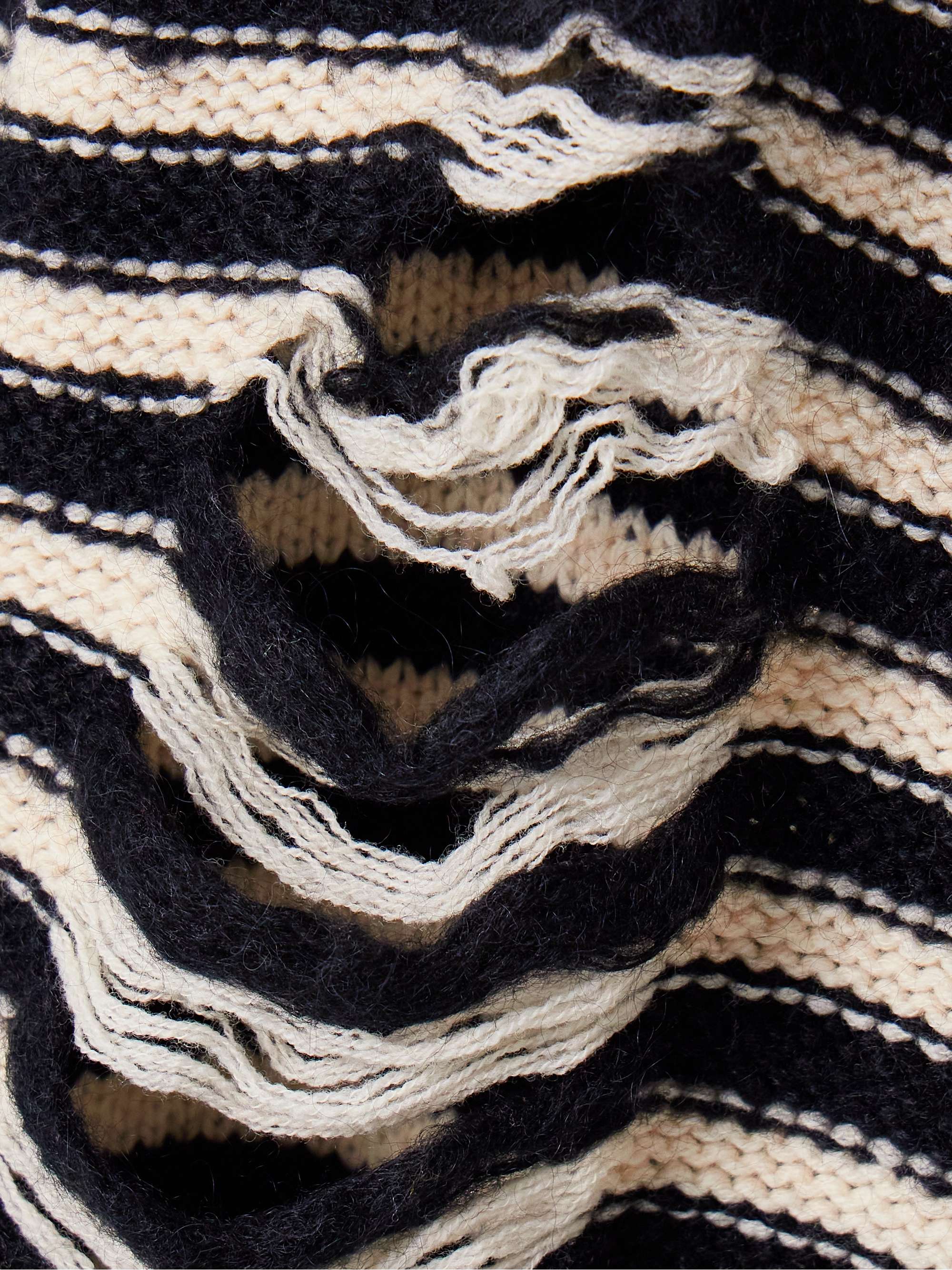 Distressed striped wool-blend sweater view