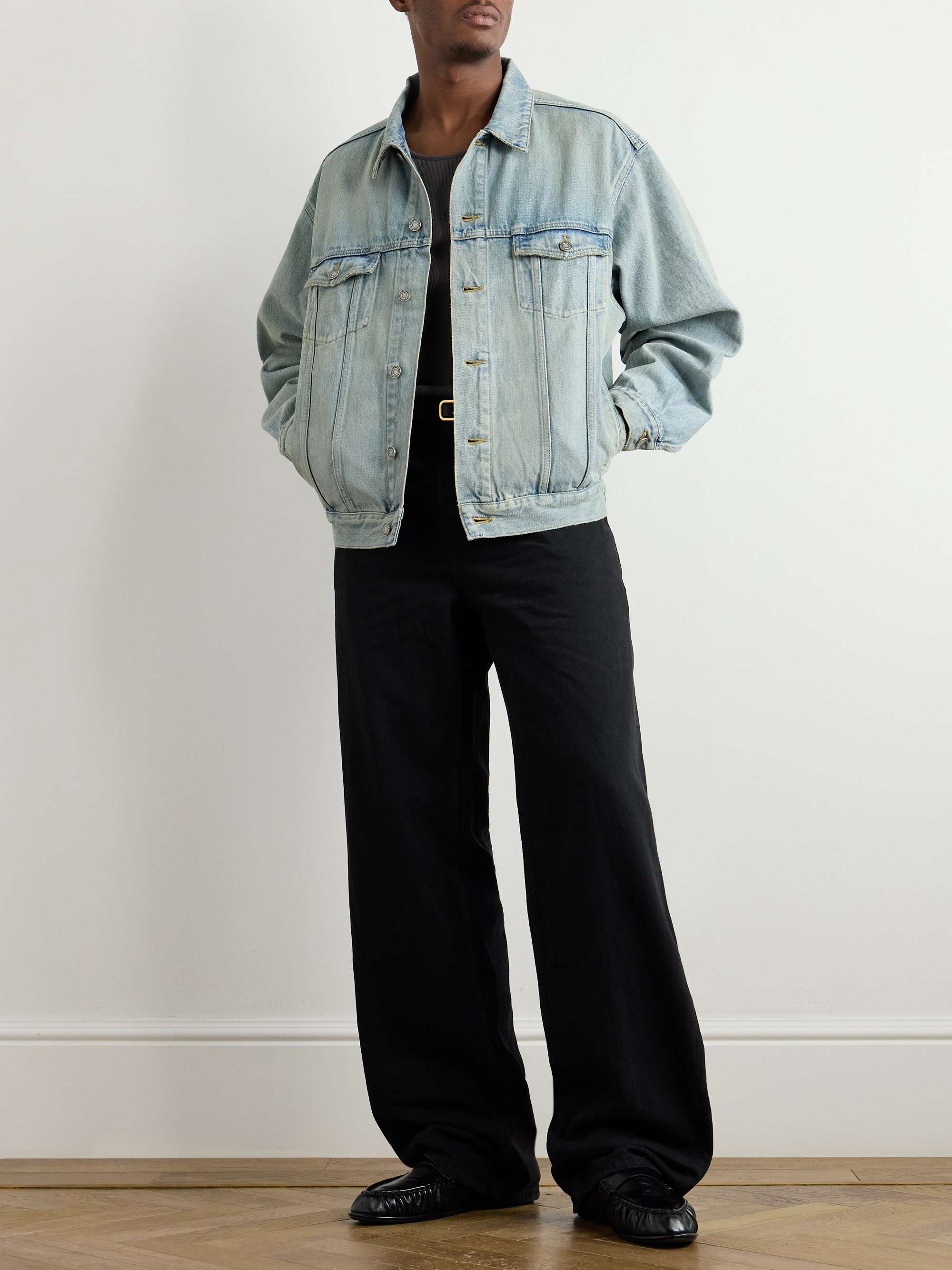 Distressed Denim Trucker Jacket view