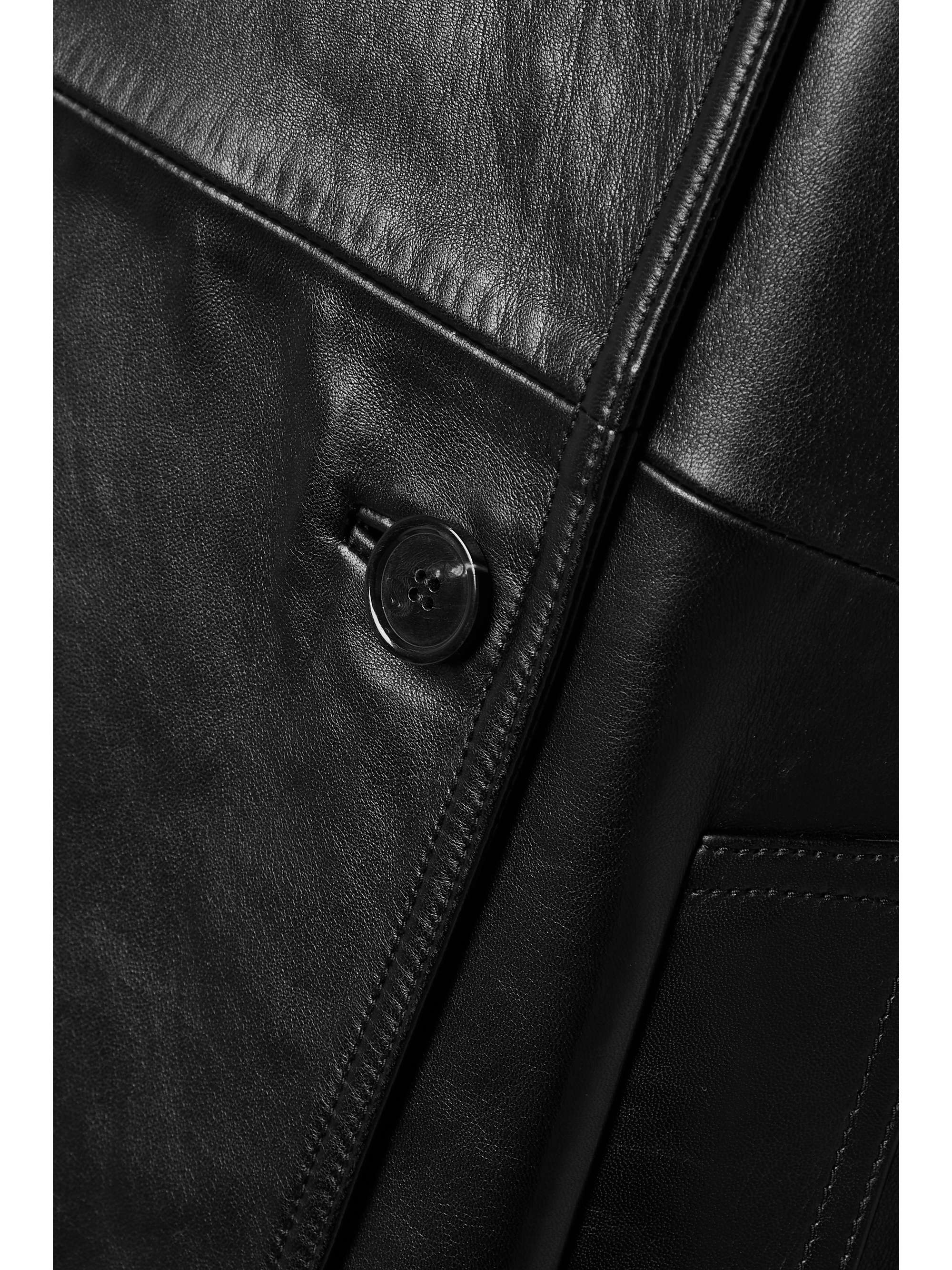 Charlotte double-breasted leather trench coat view