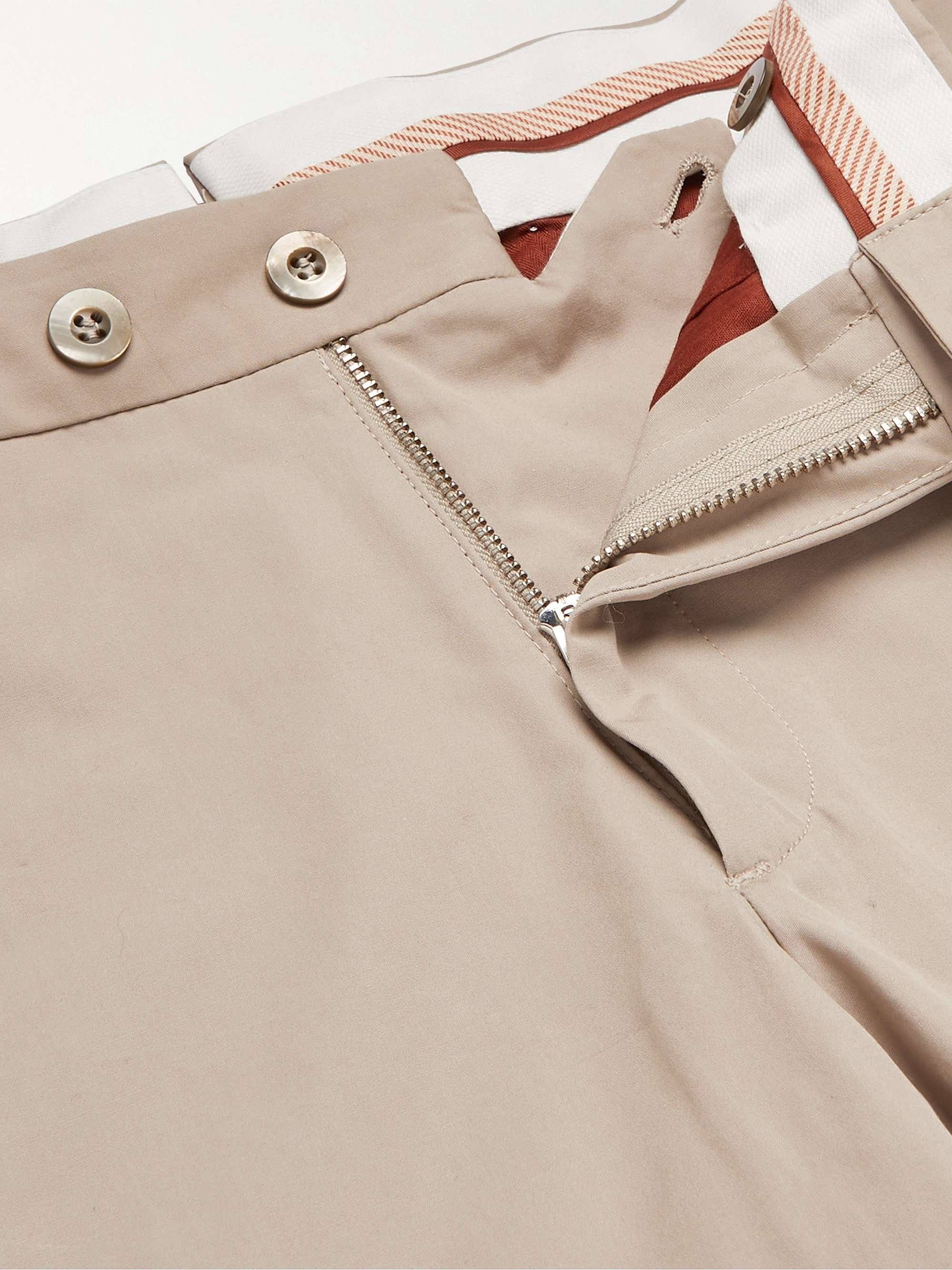 Slim-Fit Cotton-Blend Poplin Trousers view